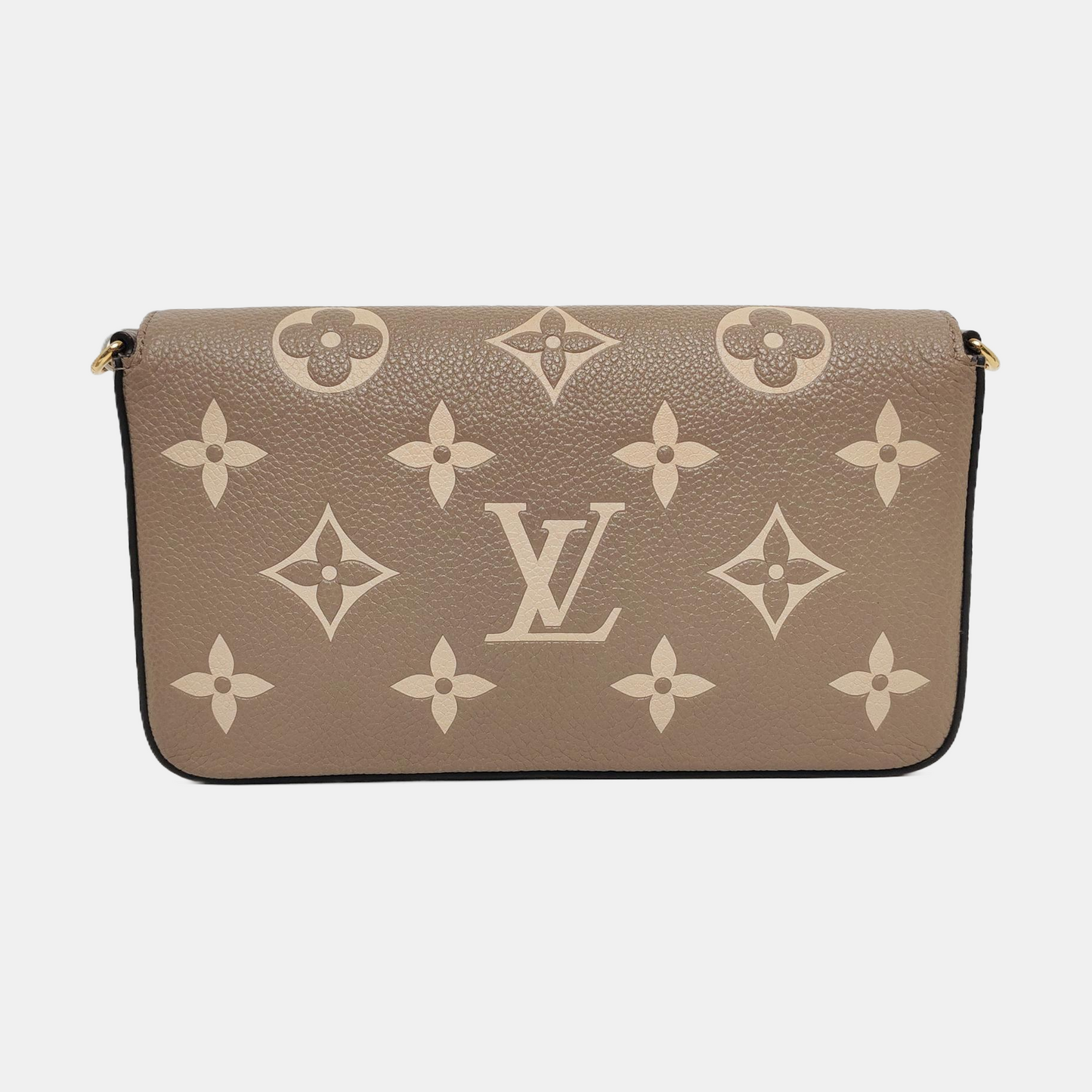 LOUIS VUITTON FÉLICIE Grey Calfskin Monogram Embossed 3-in-1 Shoulder Bag Crossbody with Removable Straps-(SKU)-969625454