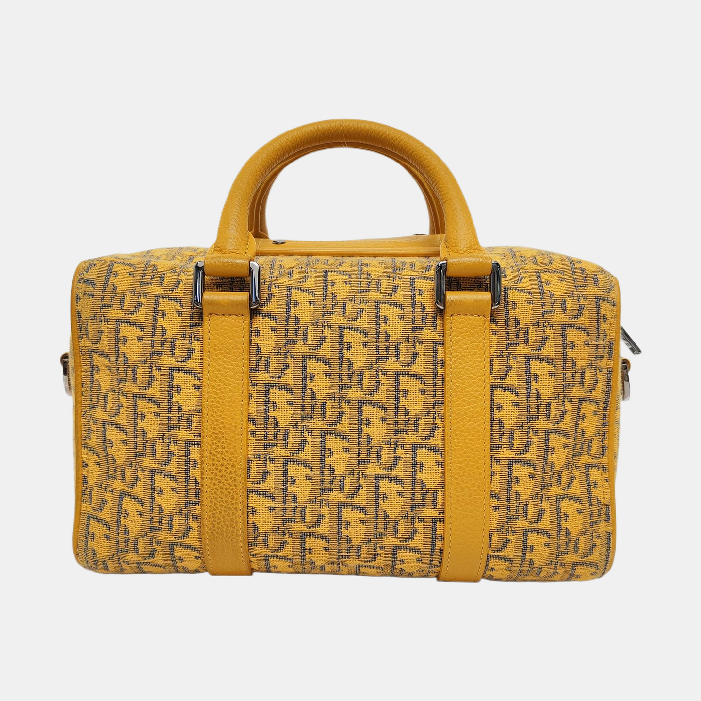 DIOR Lingot Yellow Canvas Monogram Boston Bag Crossbody Shoulder Bag Tote Bag-(SKU)-969531288