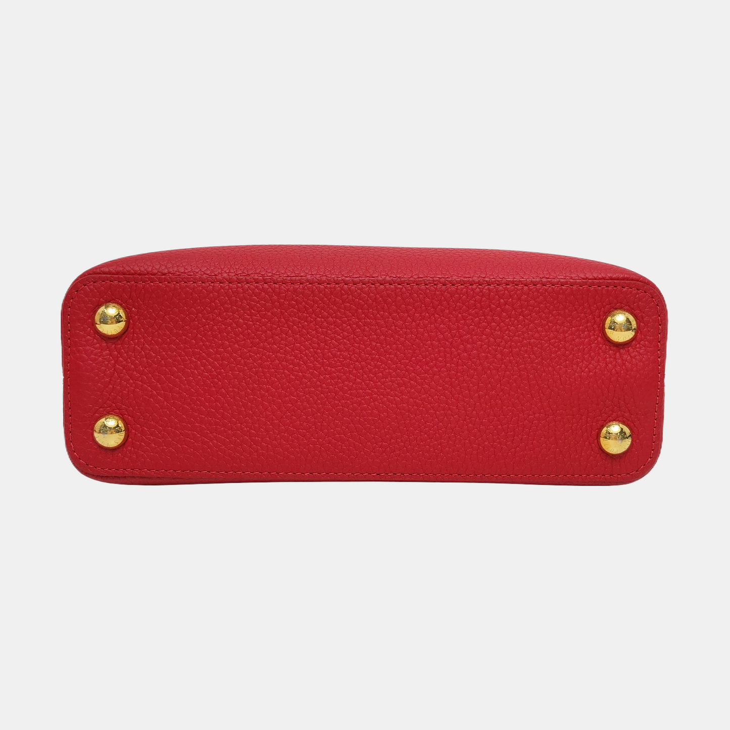 LOUIS VUITTON CAPUCINES BB Red Calfskin Single Shoulder Bag Handbag Crossbody Bag Gold Hardware Removable Shoulder Strap-(SKU)-969386488