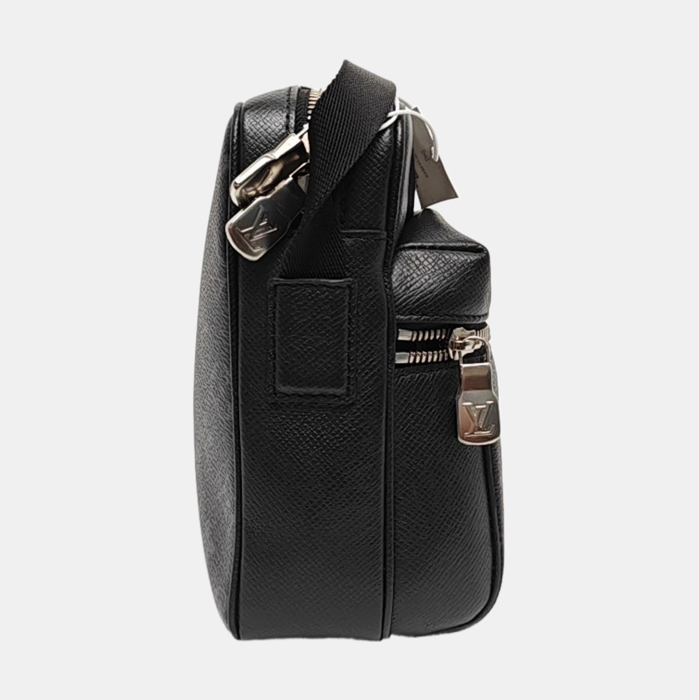 LOUIS VUITTON OUTDOOR Small Black Calfskin Monogram Messenger Bag Shoulder Bag Crossbody with Silver Hardware-(SKU)-969653637