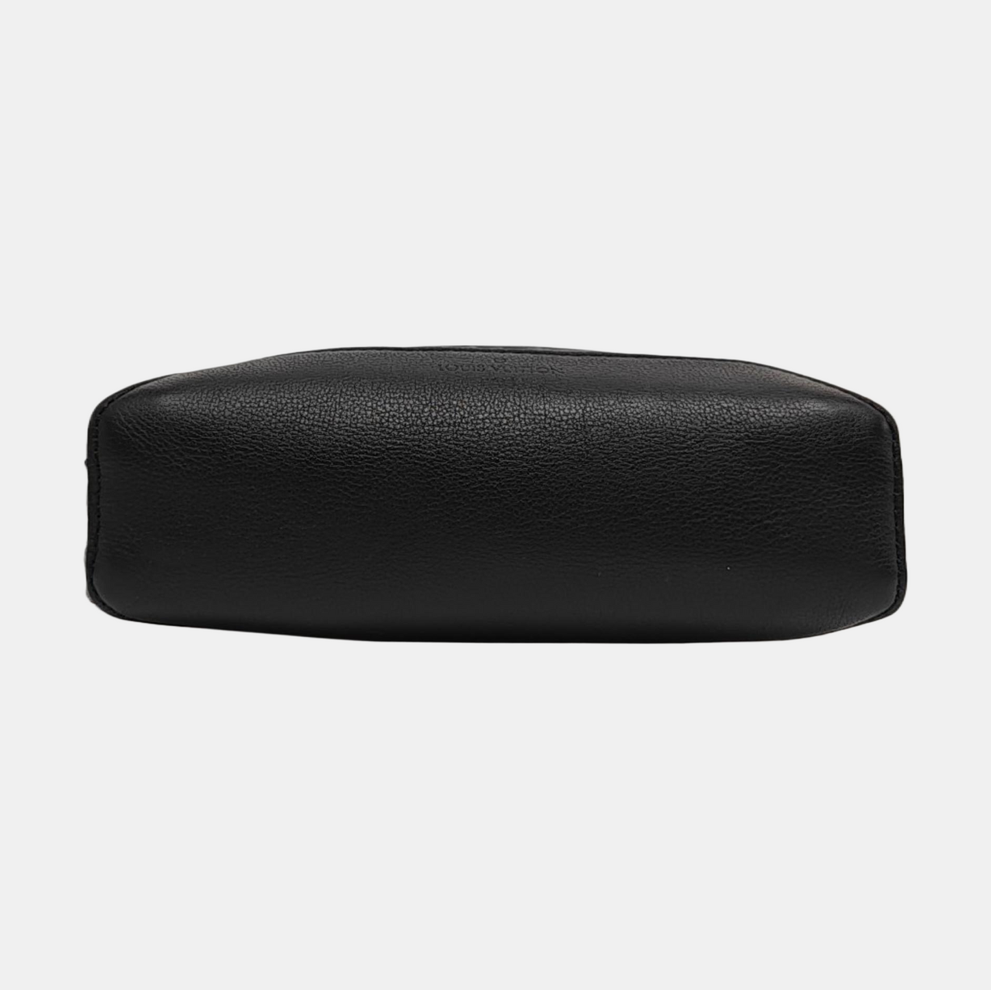 LOUIS VUITTON DUO Black Calfskin Monogram Embossed Crossbody Shoulder Bag with Black Hardware, Pouch-(SKU)-969654004
