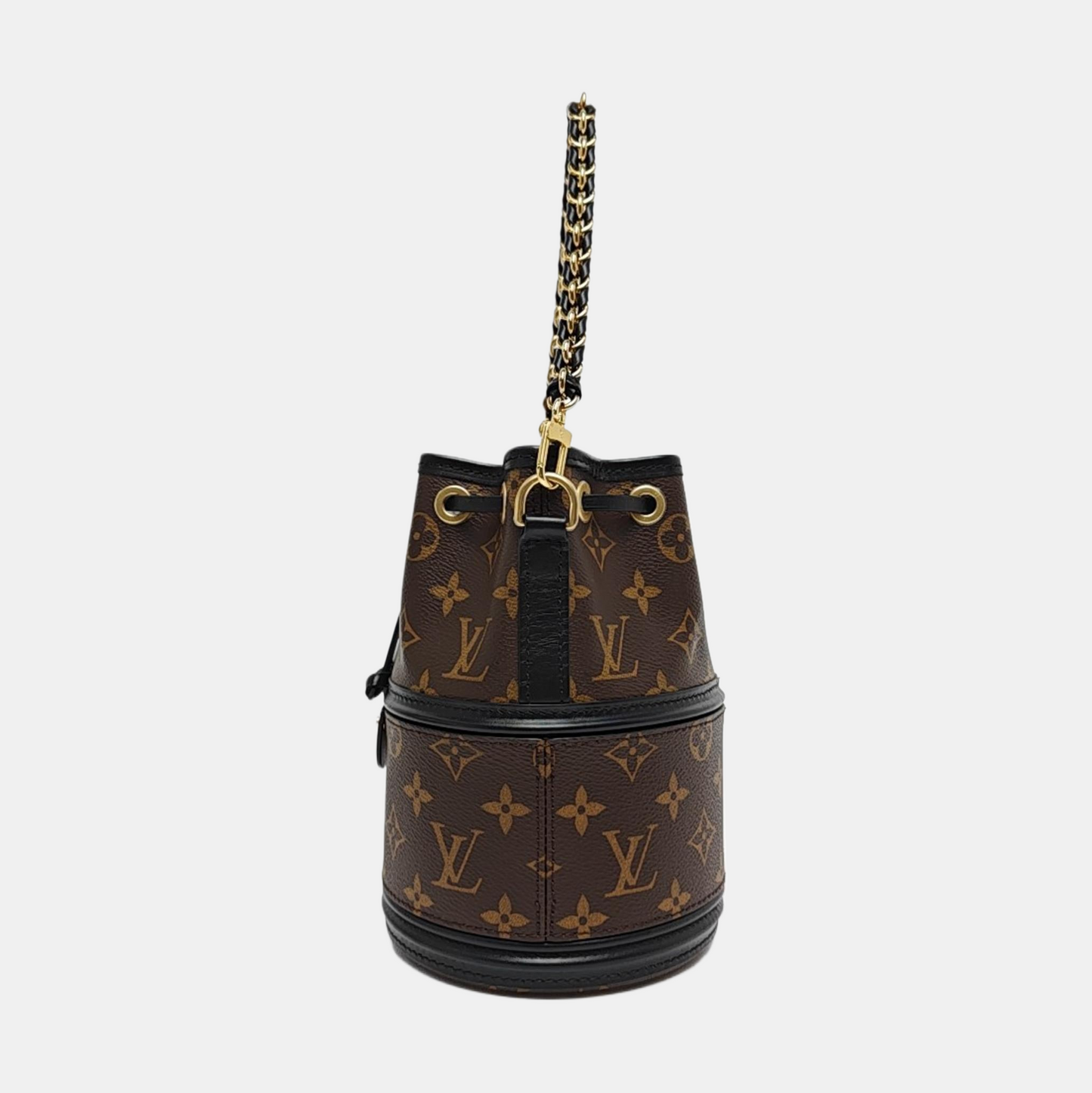 LOUIS VUITTON CANOÉ Brown Coated Canvas Monogram Shoulder Bag Crossbody Bag Golden Hardware 2 Removable Straps-(SKU)-969653970