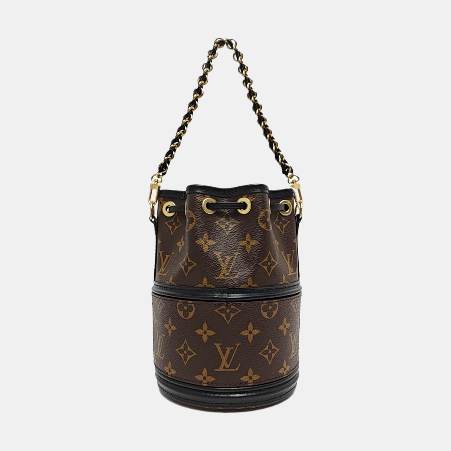 LOUIS VUITTON CANOÉ Brown Coated Canvas Monogram Shoulder Bag Crossbody Bag Golden Hardware 2 Removable Straps-(SKU)-969653970
