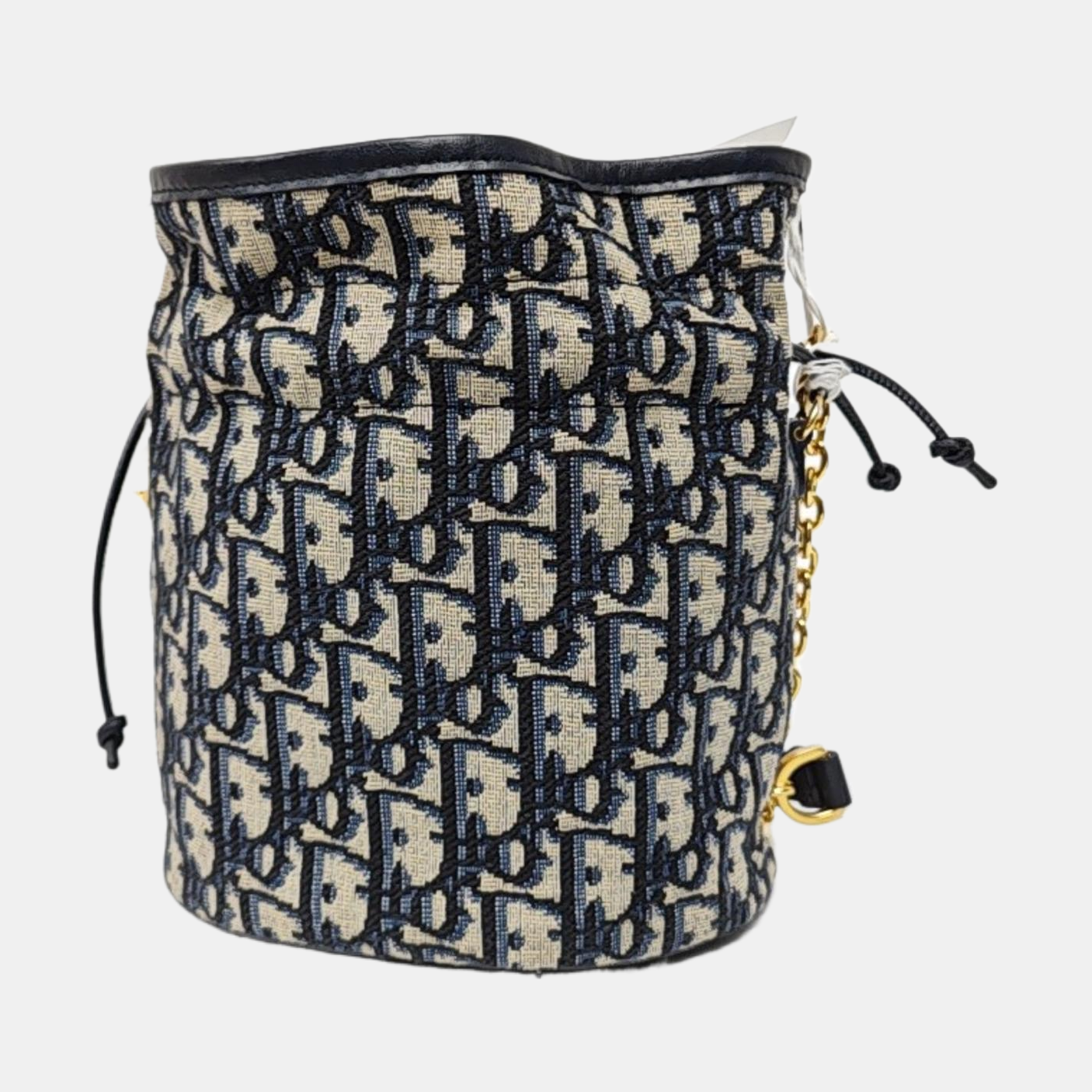 DIOR 30 Montaigne Mini Blue Fabric Monogram Embossed Shoulder Bag Tote Crossbody Bag Gold Hardware Removable Strap-(SKU)-969653781