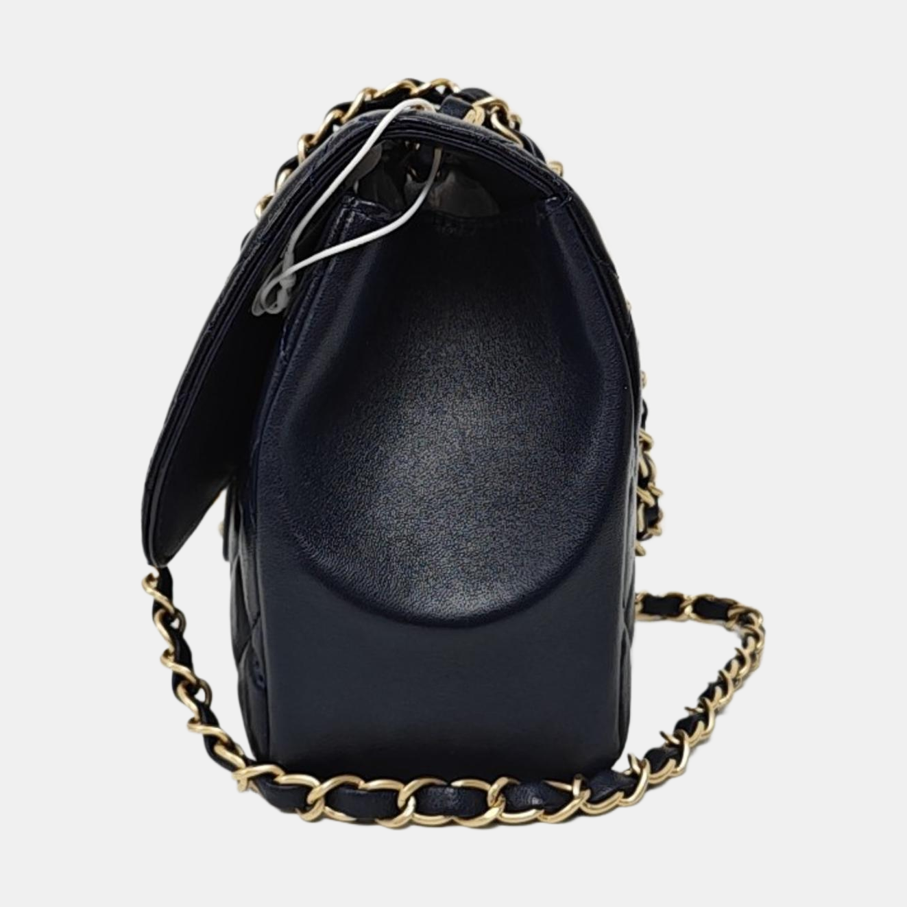 CHANEL CLASSIC SINGLE FLAP Medium Deep Blue Lamb Leather Quilted Single Shoulder Bag Crossbody Bag Golden Hardware 21 Clutch-(SKU)-969199227