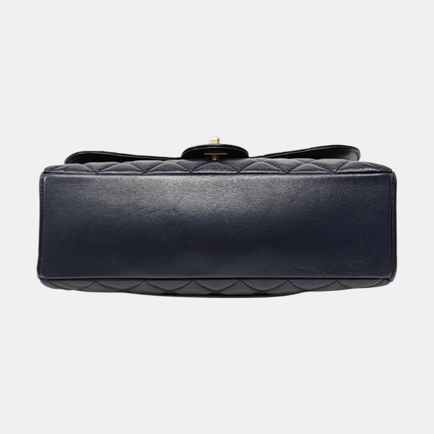 CHANEL CLASSIC SINGLE FLAP Medium Deep Blue Lamb Leather Quilted Single Shoulder Bag Crossbody Bag Golden Hardware 21 Clutch-(SKU)-969199227