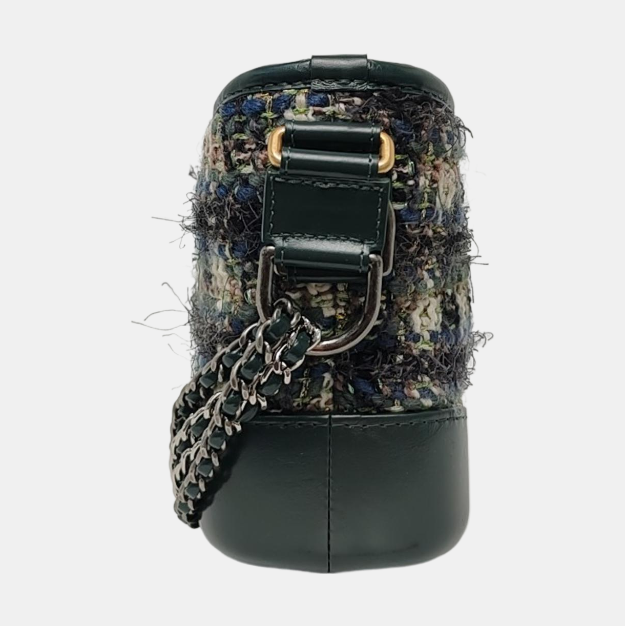 CHANEL GABRIELLE Small Dark Green Tweed Quilted Shoulder Bag Crossbody Bag Detachable Strap-(SKU)-969580034