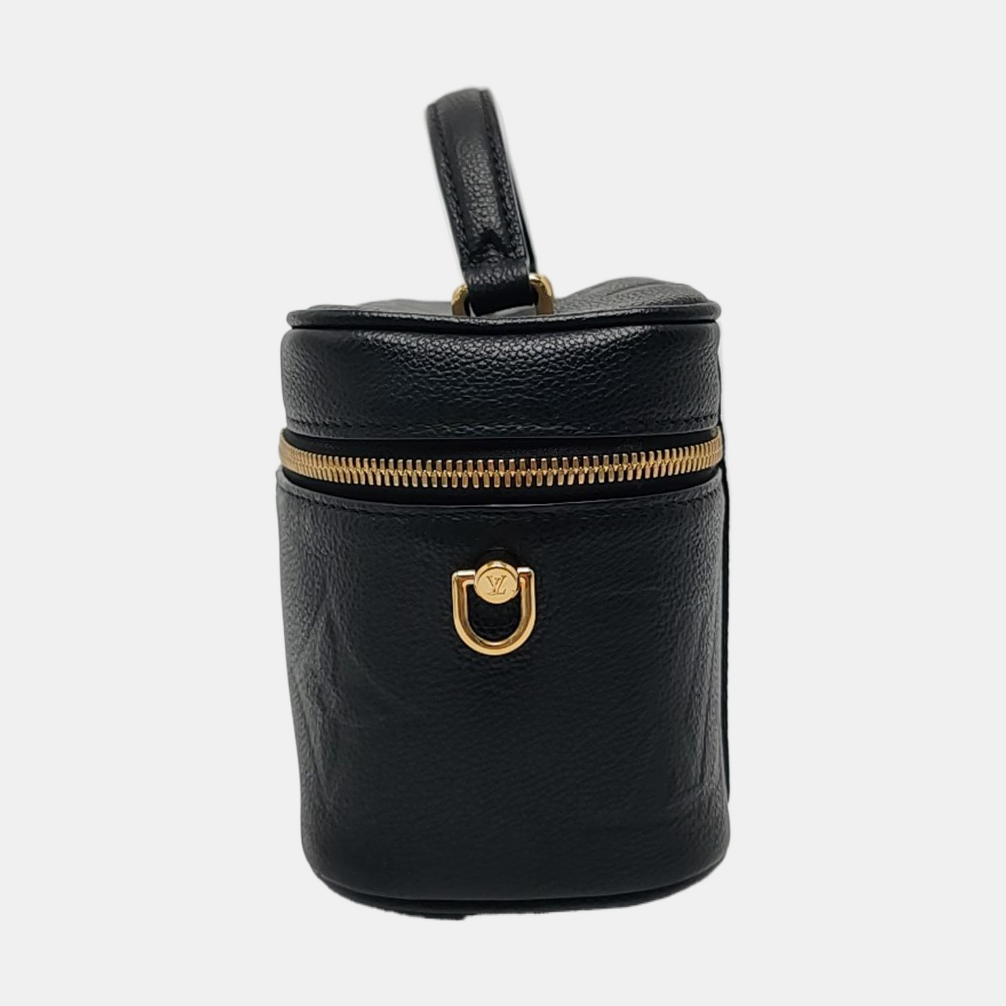 LOUIS VUITTON NICE Small Black Leather Vintage Embossed Shoulder Bag Tote Bag Crossbody Bag Gold Hardware Removable Strap-(SKU)-970099706