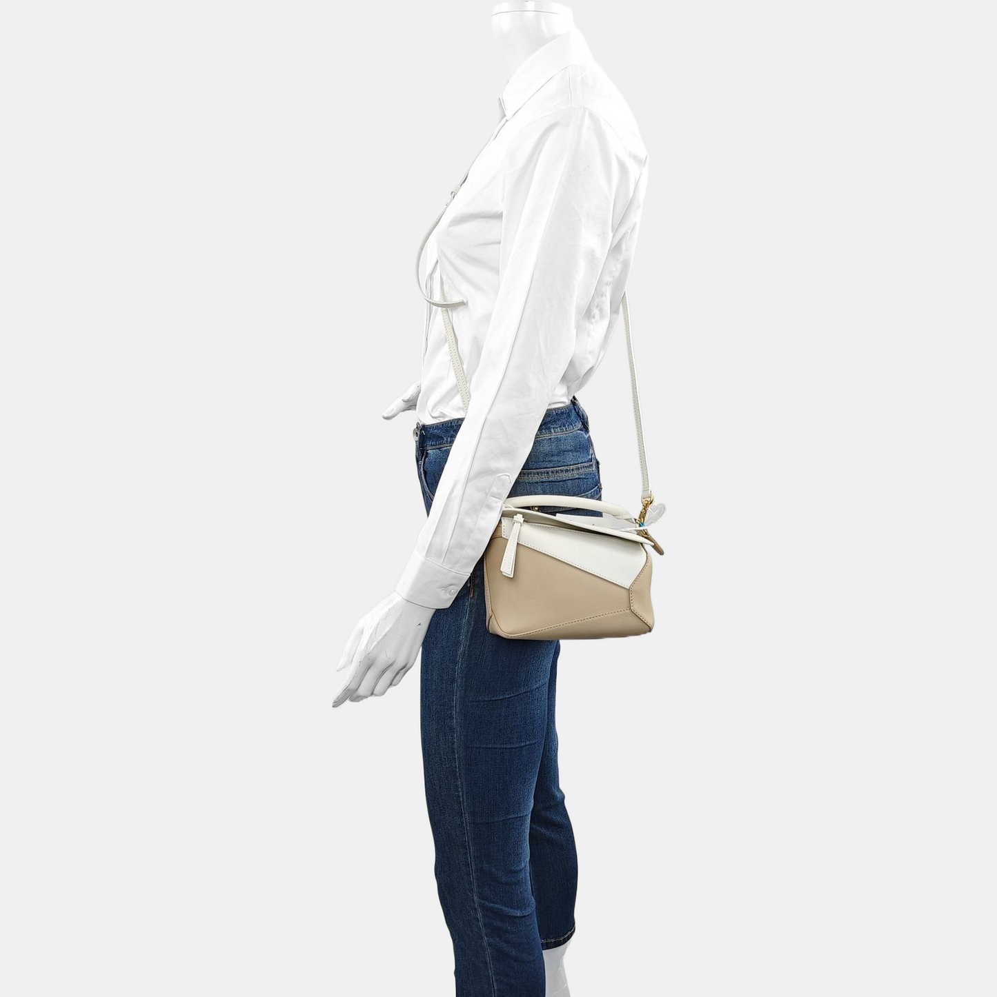 LOEWE Puzzle Mini Multicolor Leather Embossed Geometric Shoulder Bag Tote Crossbody Bag Gold Hardware Removable Strap-(SKU)-969738661