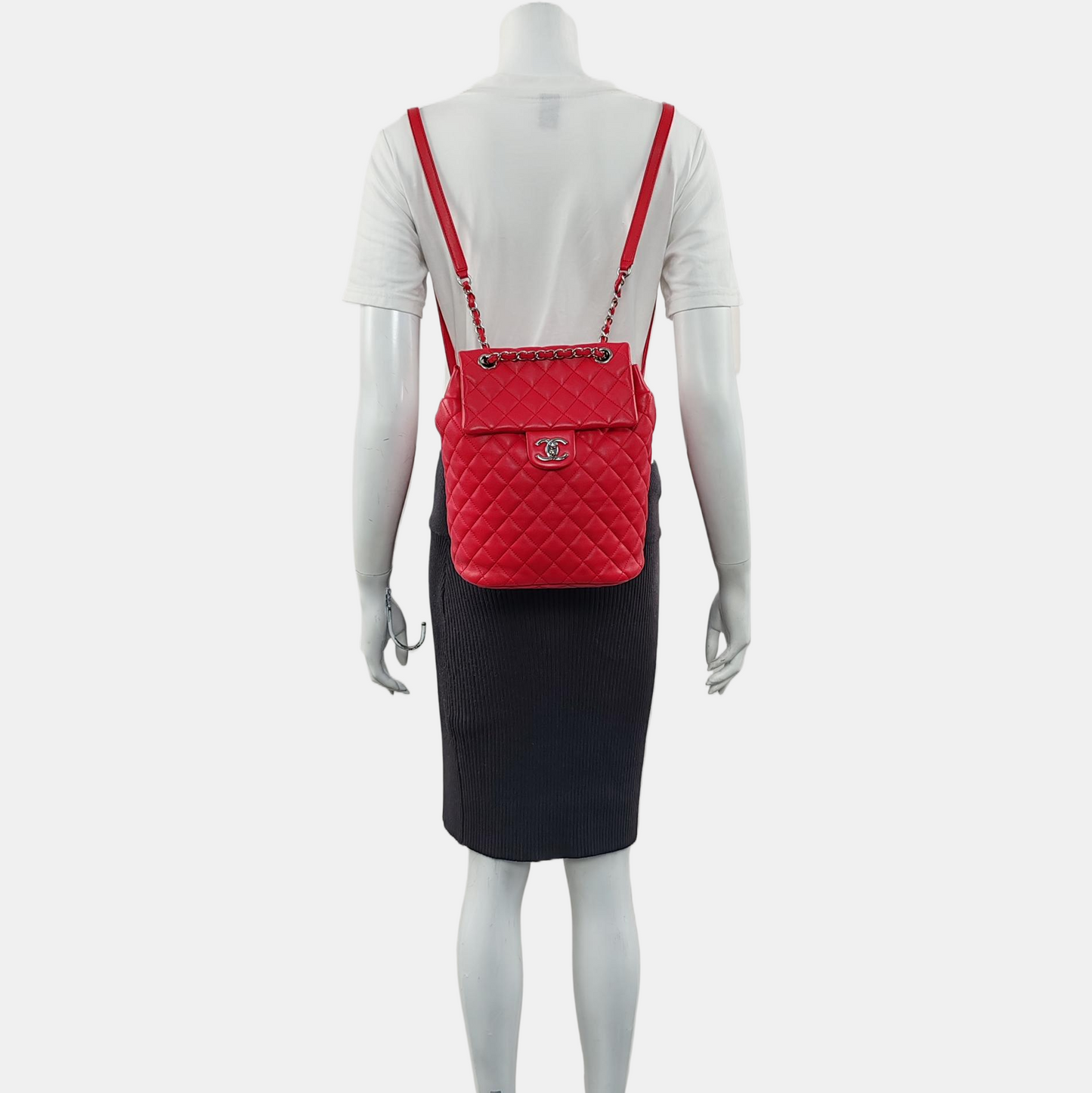 CHANEL URBAN SPIRIT Small Red Leather Quilted Backpack with Removable Strap-(SKU)-969826717