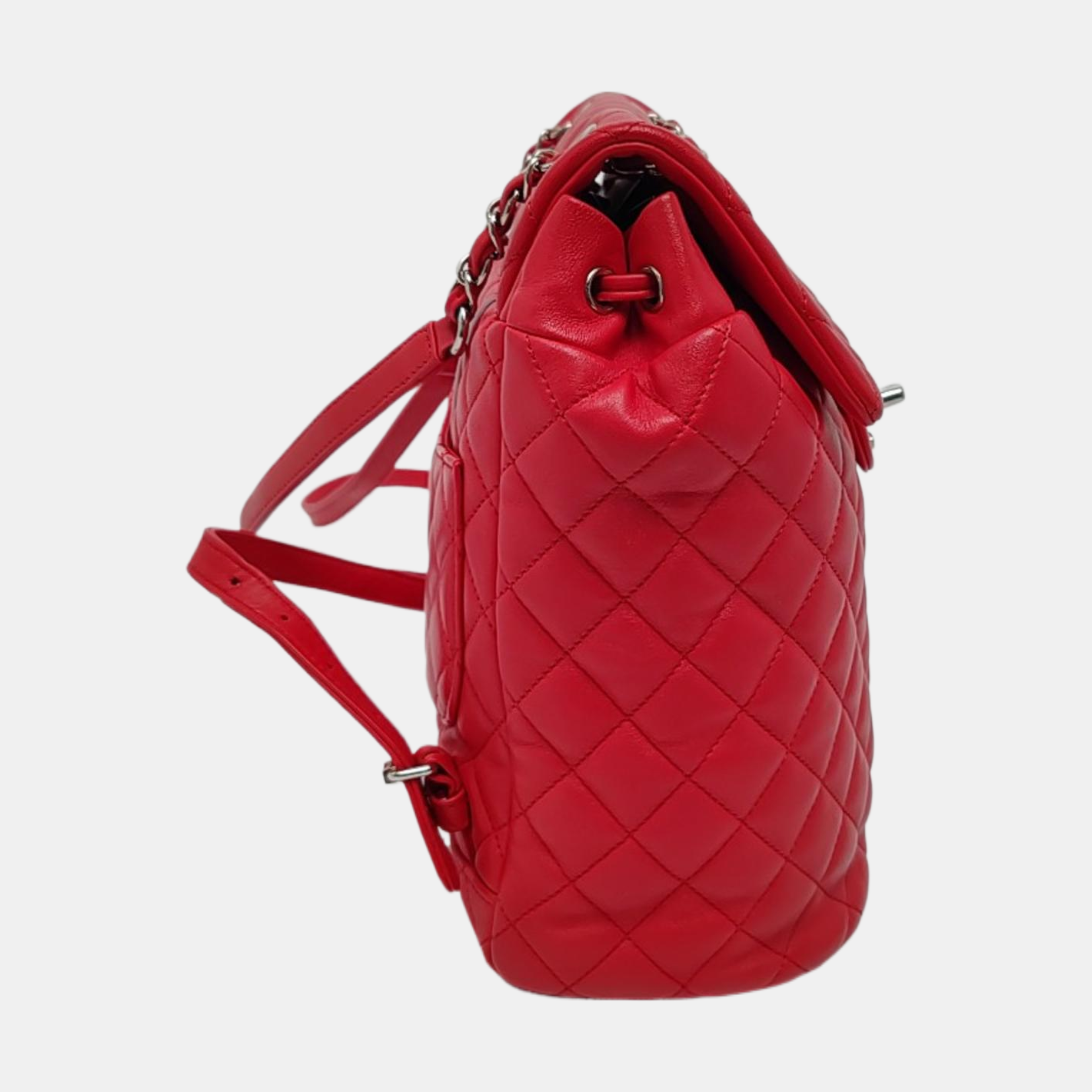 CHANEL URBAN SPIRIT Small Red Leather Quilted Backpack with Removable Strap-(SKU)-969826717