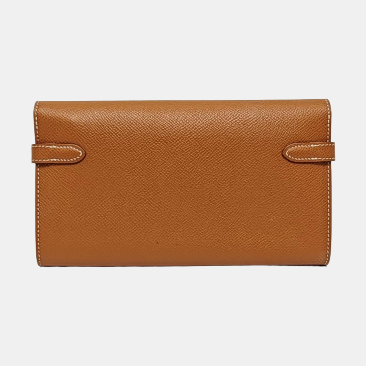HERMÈS Kelly Gold Brown Epsom Calfskin Wallet with Silver Hardware D-(SKU)-969641631