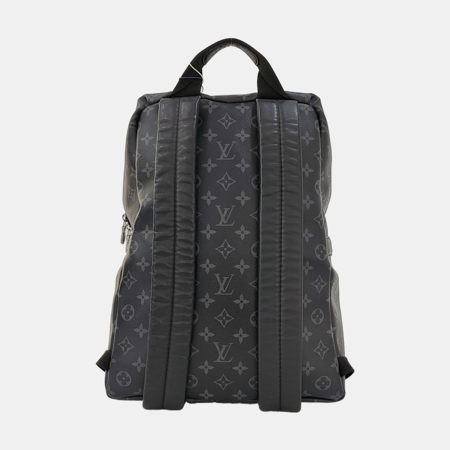LOUIS VUITTON DISCOVERY Dark Gray Coated Canvas Monogram Printed Backpack Tote Bag with Silver Hardware-(SKU)-969984288