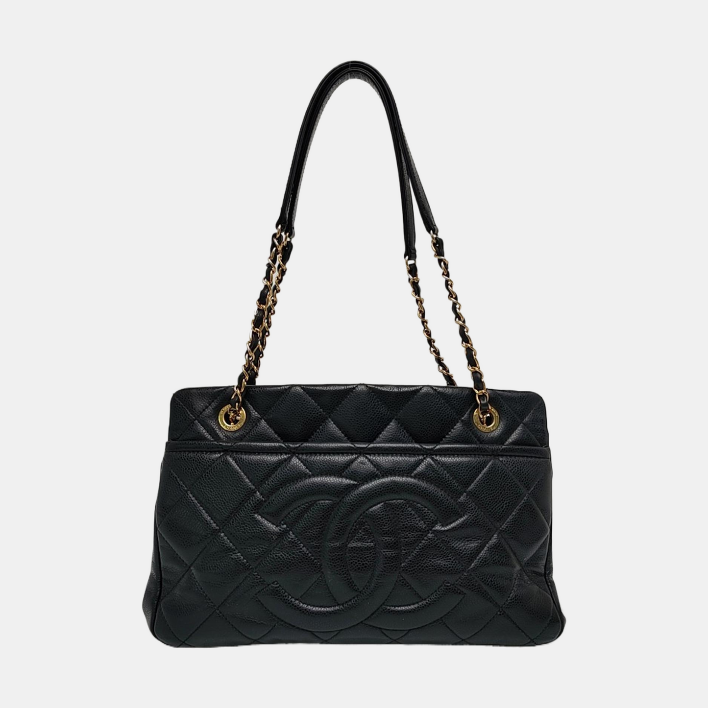 CHANEL CC TIMELESS SOFT Black Calfskin Quilted Cannage Single Shoulder Bag, Handbag with Detachable Straps and Gold Hardware-(SKU)-969974603