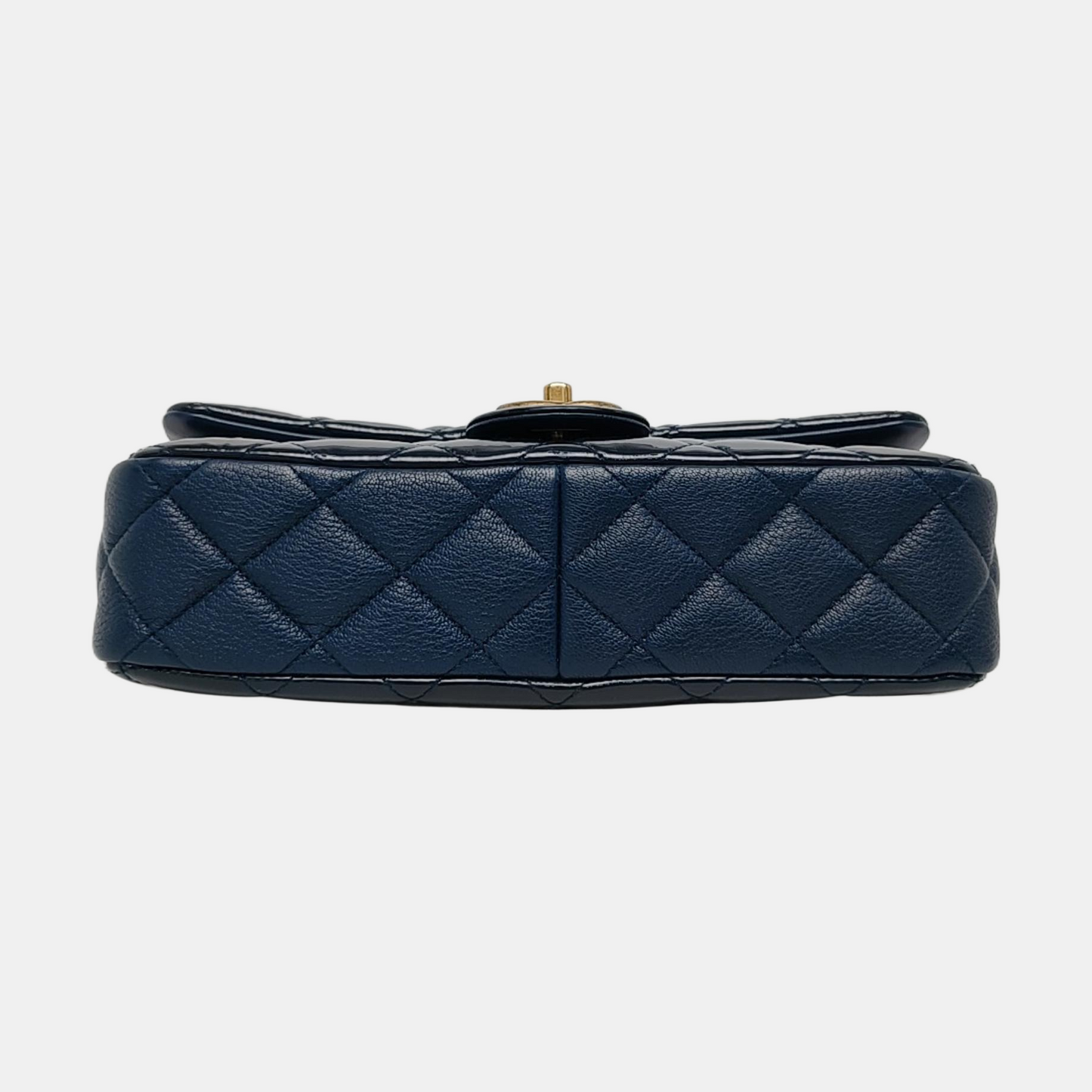 CHANEL CLASSIC FLAP Deep Blue Patent Leather Quilted Crossbody Shoulder Bag with Golden Hardware, 21K-(SKU)-969955803