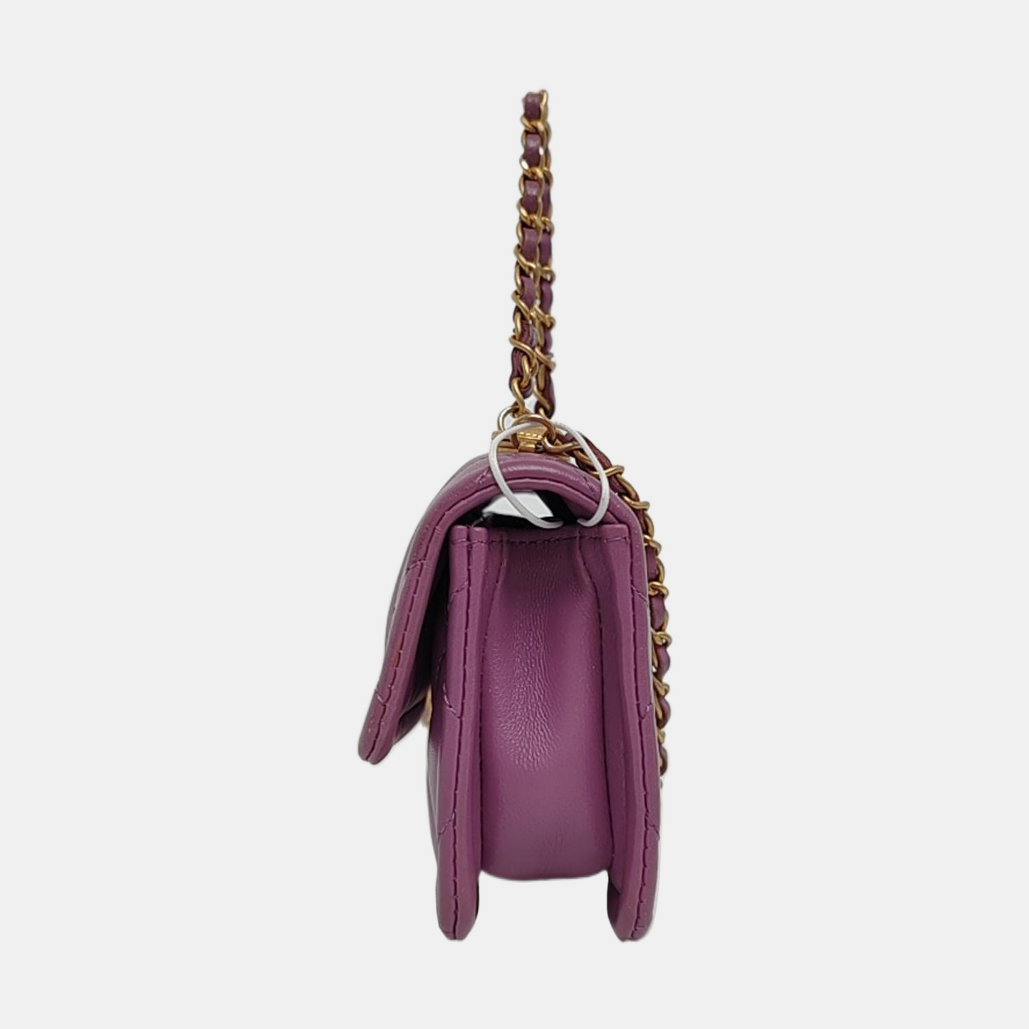 CHANEL BIJOUX FLAP Purple Sheepskin Quilted Diamond Pattern Crossbody Bag Single Shoulder Bag Golden Hardware 30 Clasp-(SKU)-970005240