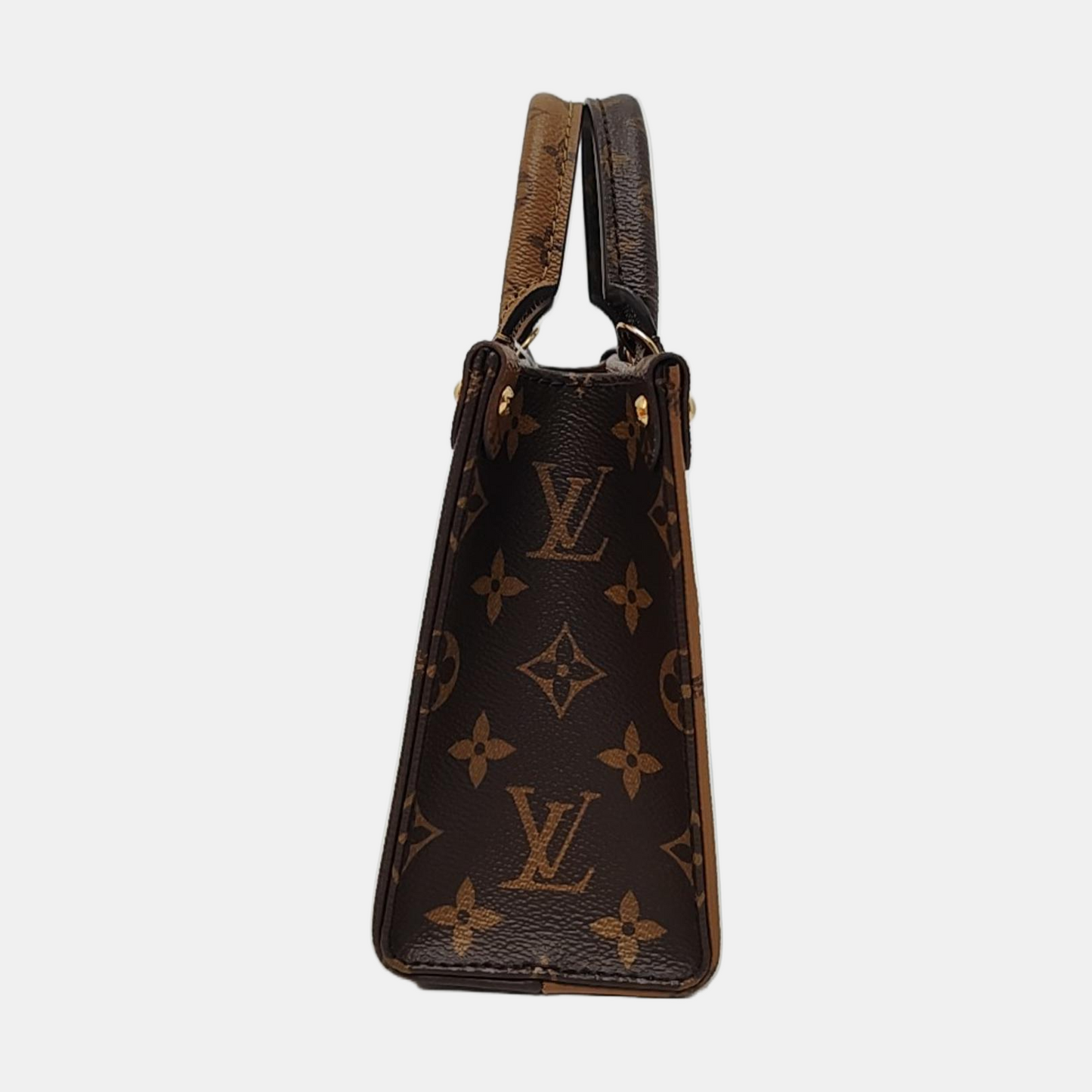LOUIS VUITTON ONTHEGO BB Brown Coated Canvas Monogram Jungle Bag Crossbody Bag Tote Bag Shoulder Bag with Gold Hardware and Detachable Shoulder Strap-(SKU)-970289683