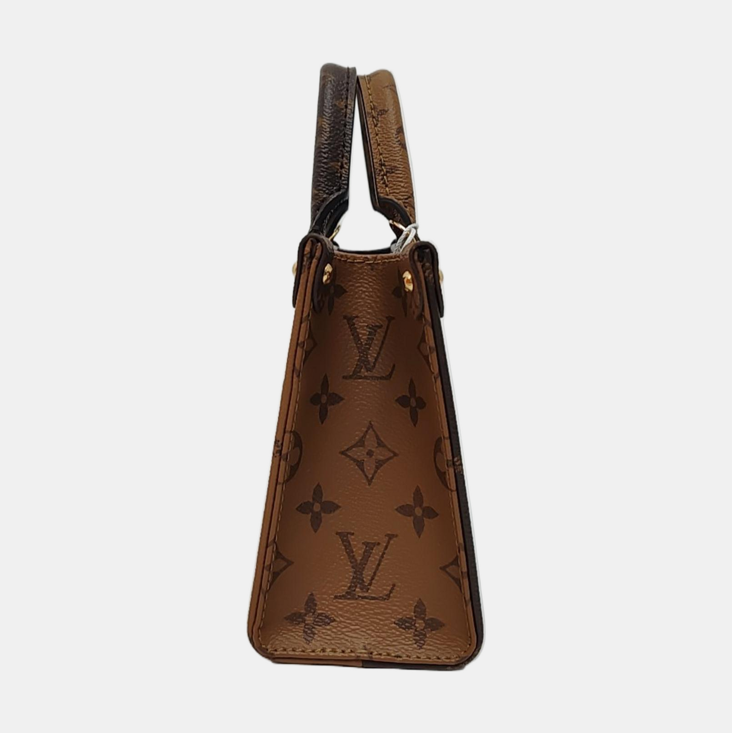 LOUIS VUITTON ONTHEGO BB Brown Coated Canvas Monogram Jungle Bag Crossbody Bag Tote Bag Shoulder Bag with Gold Hardware and Detachable Shoulder Strap-(SKU)-970289683