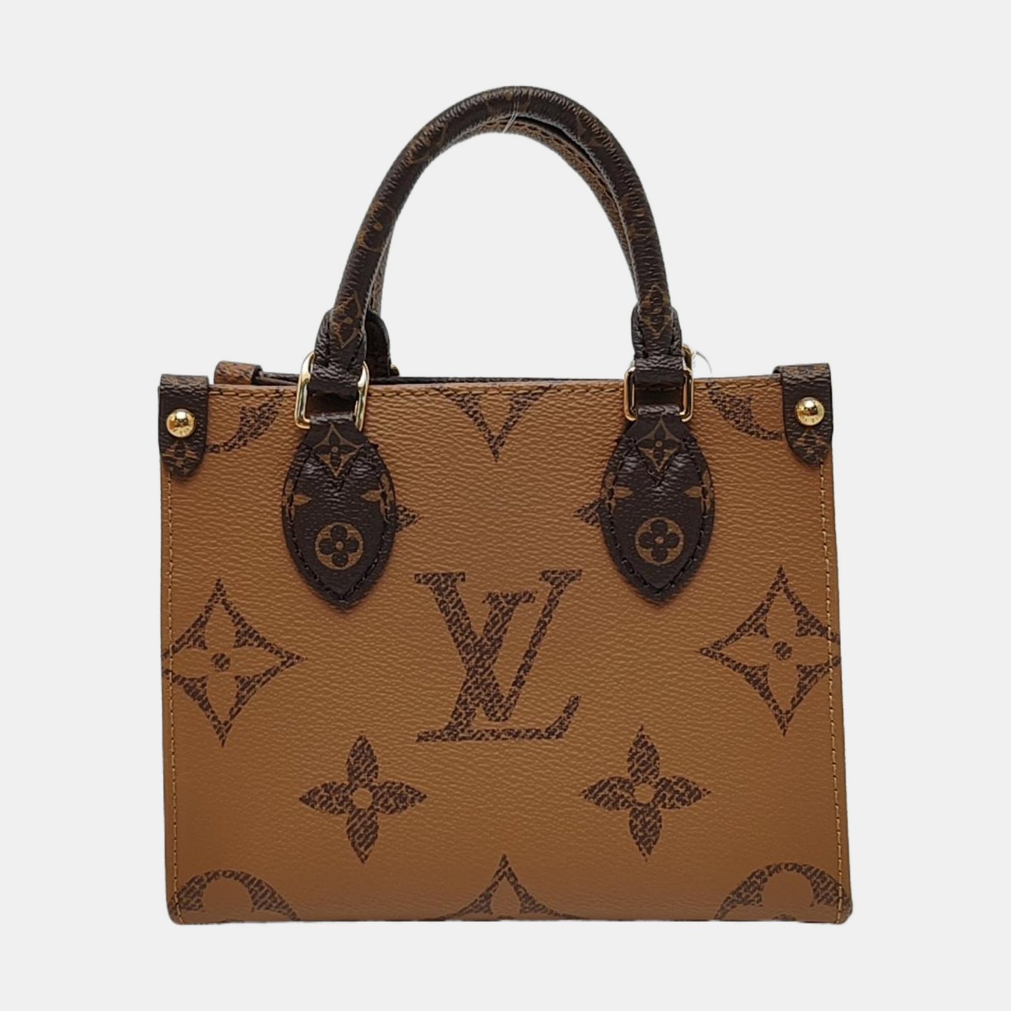 LOUIS VUITTON ONTHEGO BB Brown Coated Canvas Monogram Jungle Bag Crossbody Bag Tote Bag Shoulder Bag with Gold Hardware and Detachable Shoulder Strap-(SKU)-970289683