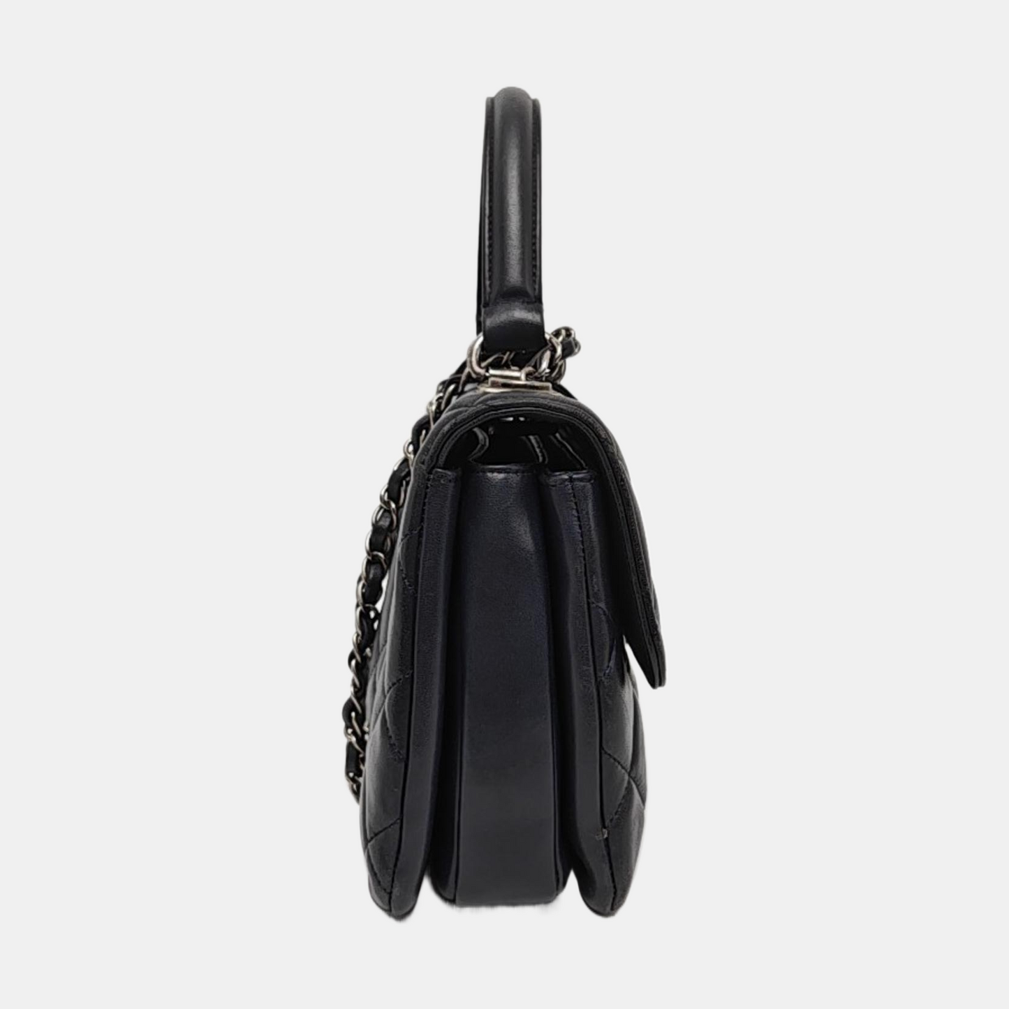 CHANEL TRENDY CC Small Dark Blue Lamb Leather Quilted Single Shoulder Bag Handbag Crossbody Bag Detachable Strap-(SKU)-970291914