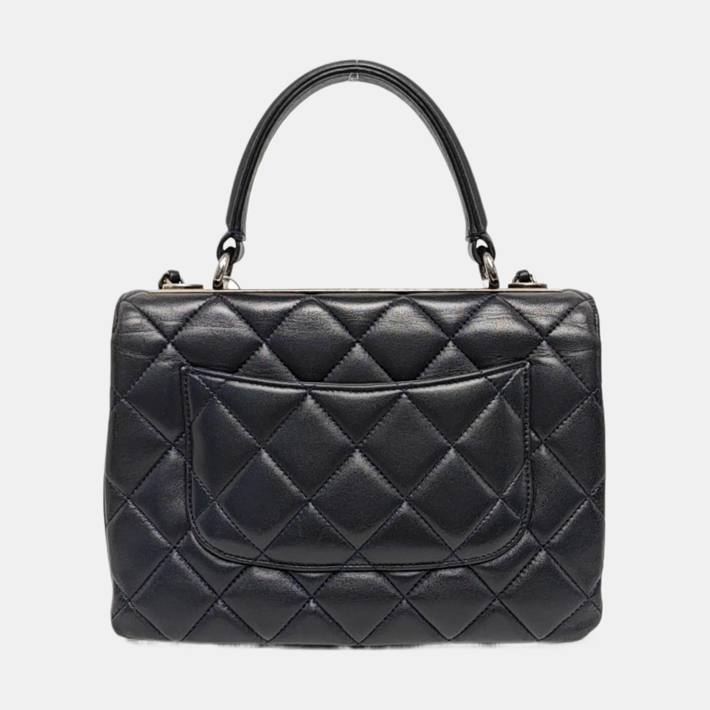 CHANEL TRENDY CC Small Dark Blue Lamb Leather Quilted Single Shoulder Bag Handbag Crossbody Bag Detachable Strap-(SKU)-970291914