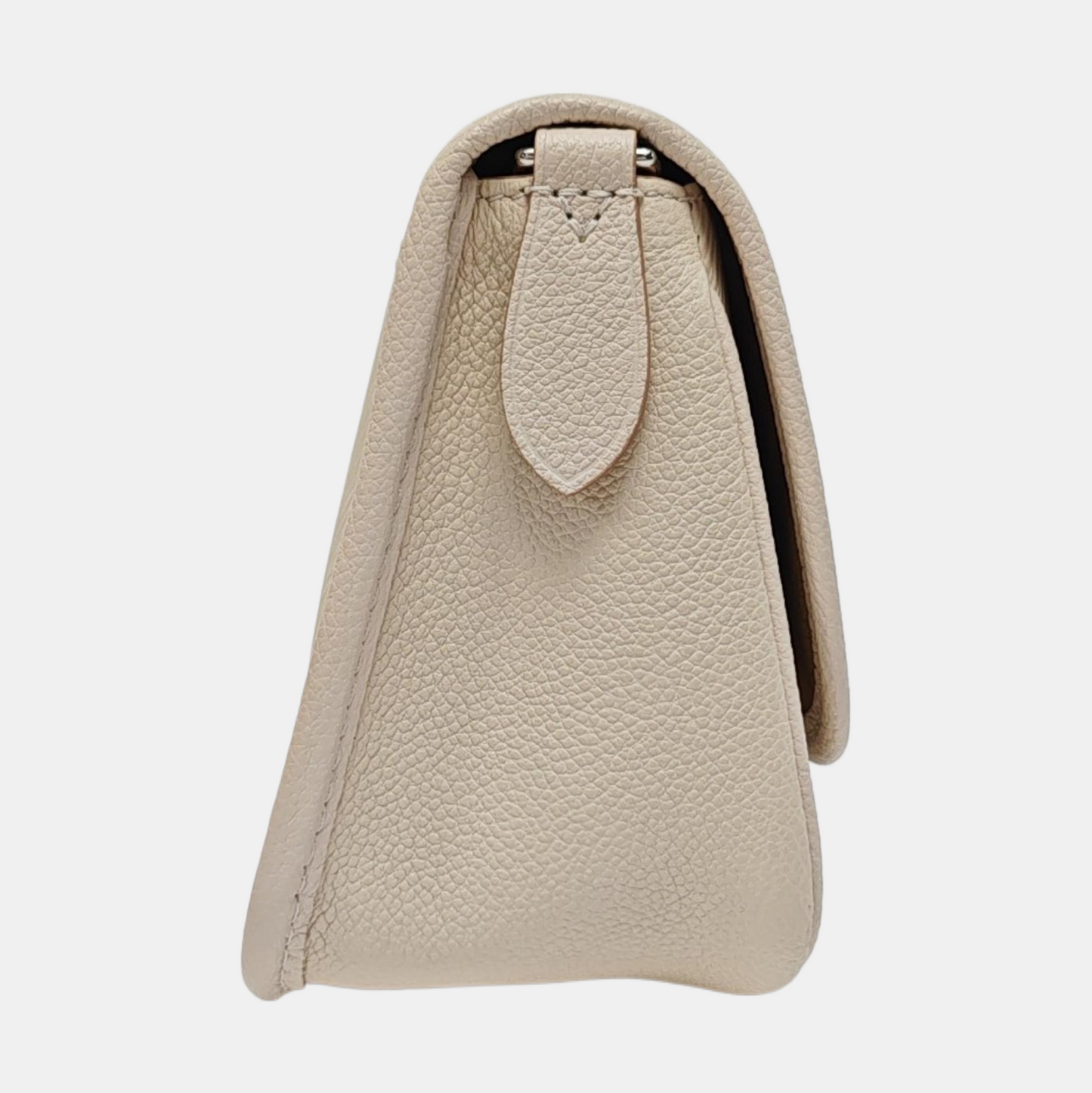 LOUIS VUITTON BUCI White EPI Calfskin Water Ripple Pattern Single Shoulder Bag Handbag Silver Hardware Removable Shoulder Strap Complete Accessories-(SKU)-970011004