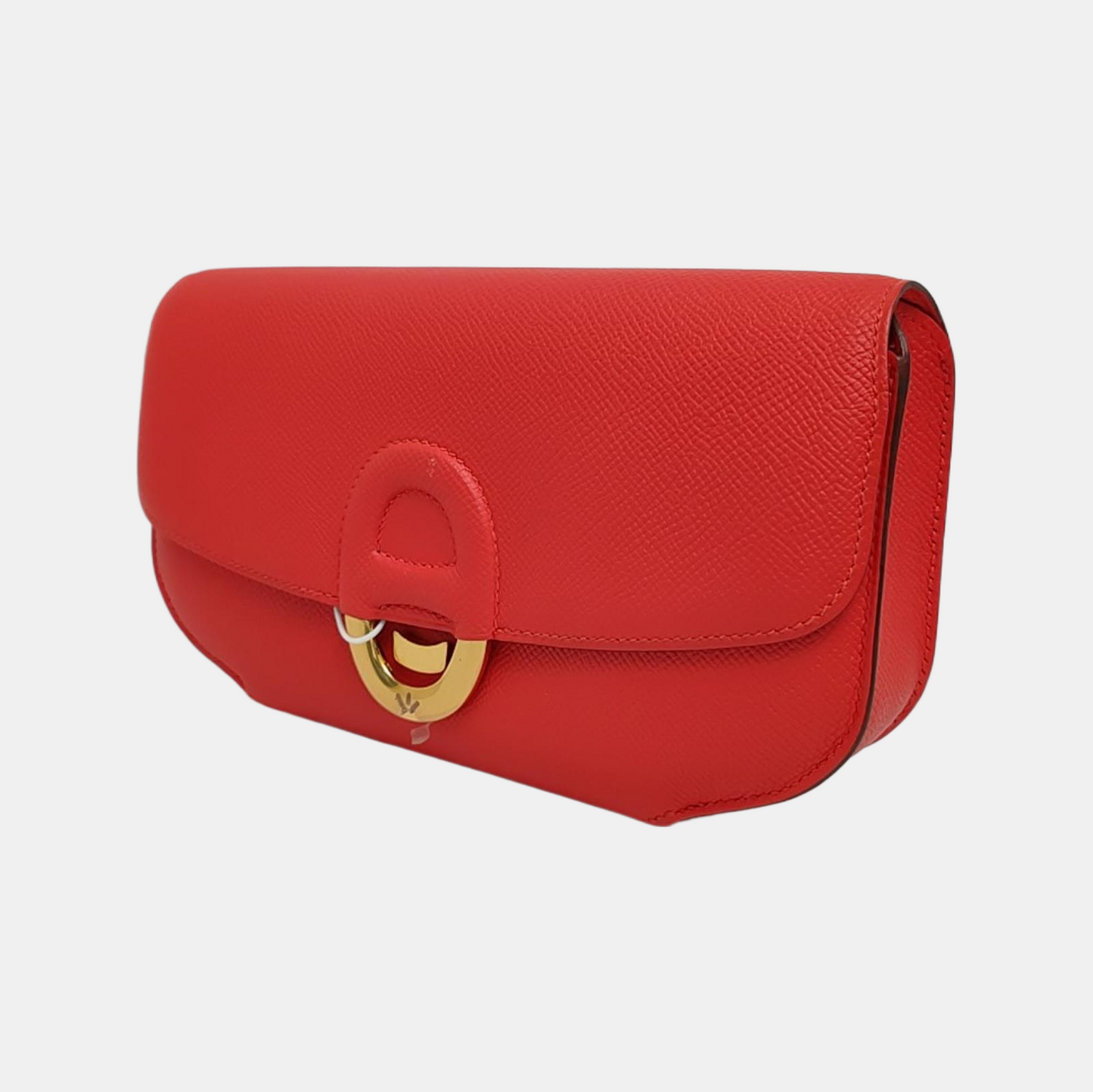 HERMÈS Cherche Midi Red Epsom Leather Monogram Handbag with Gold Hardware, X-(SKU)-970227440
