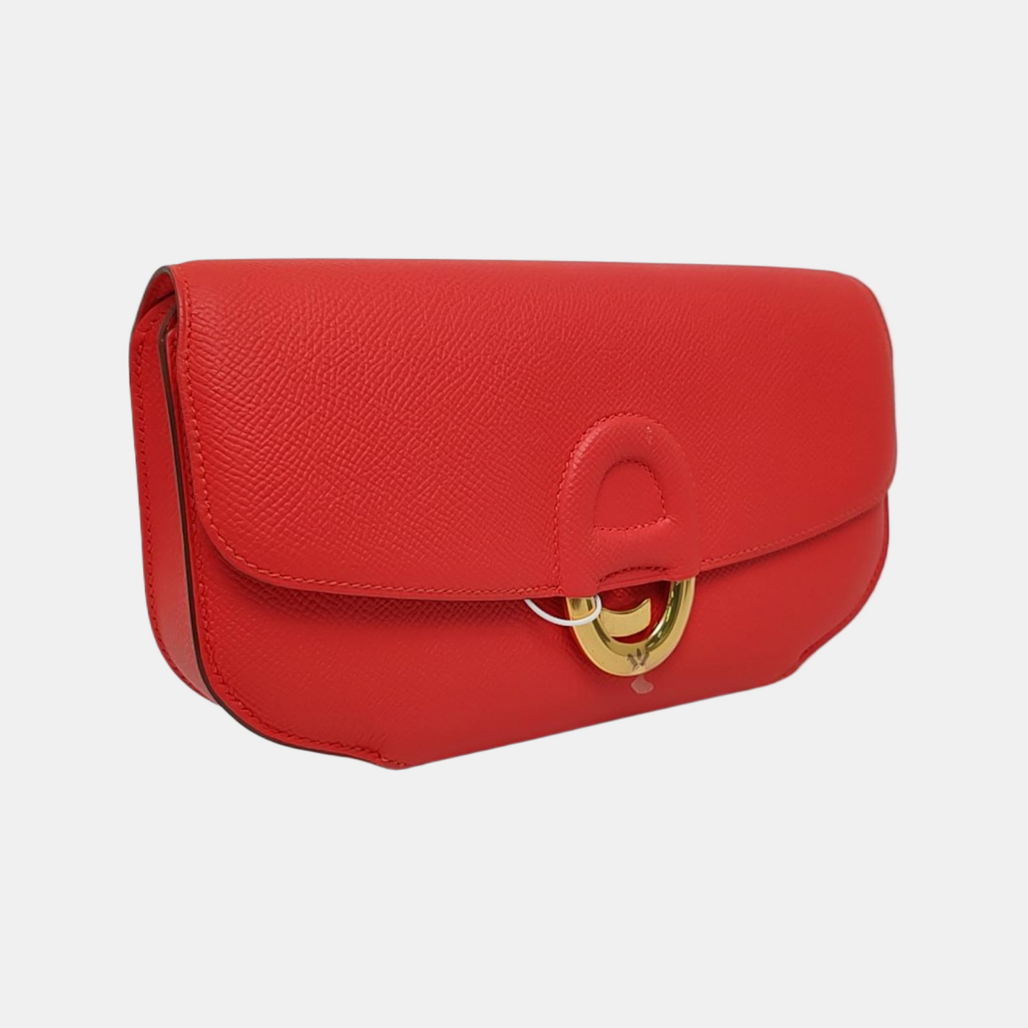 HERMÈS Cherche Midi Red Epsom Leather Monogram Handbag with Gold Hardware, X-(SKU)-970227440