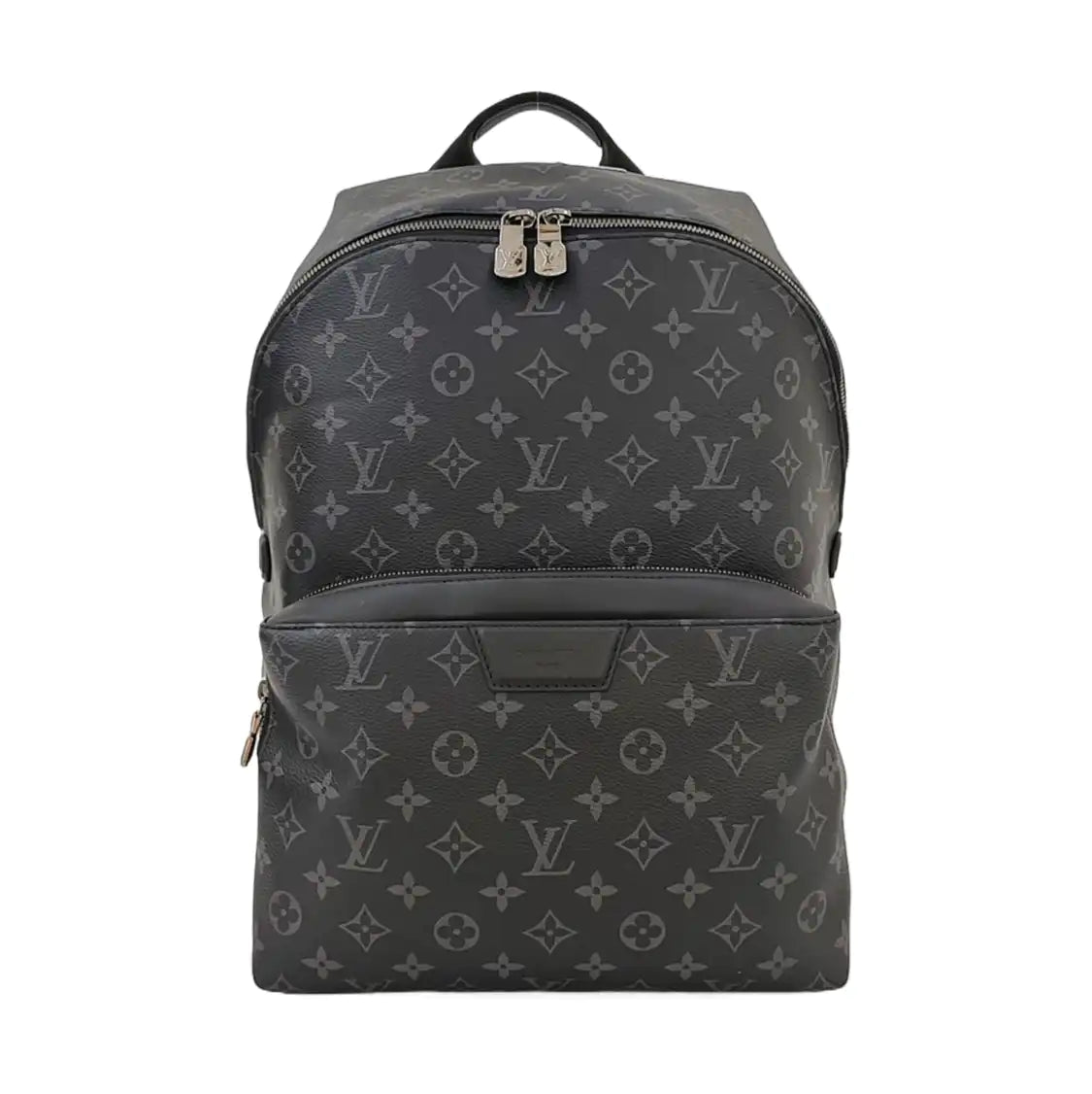 LOUIS VUITTON DISCOVERY Dark Gray Coated Canvas Monogram Print Backpack Tote Bag Silver Hardware-(SKU)-970206573