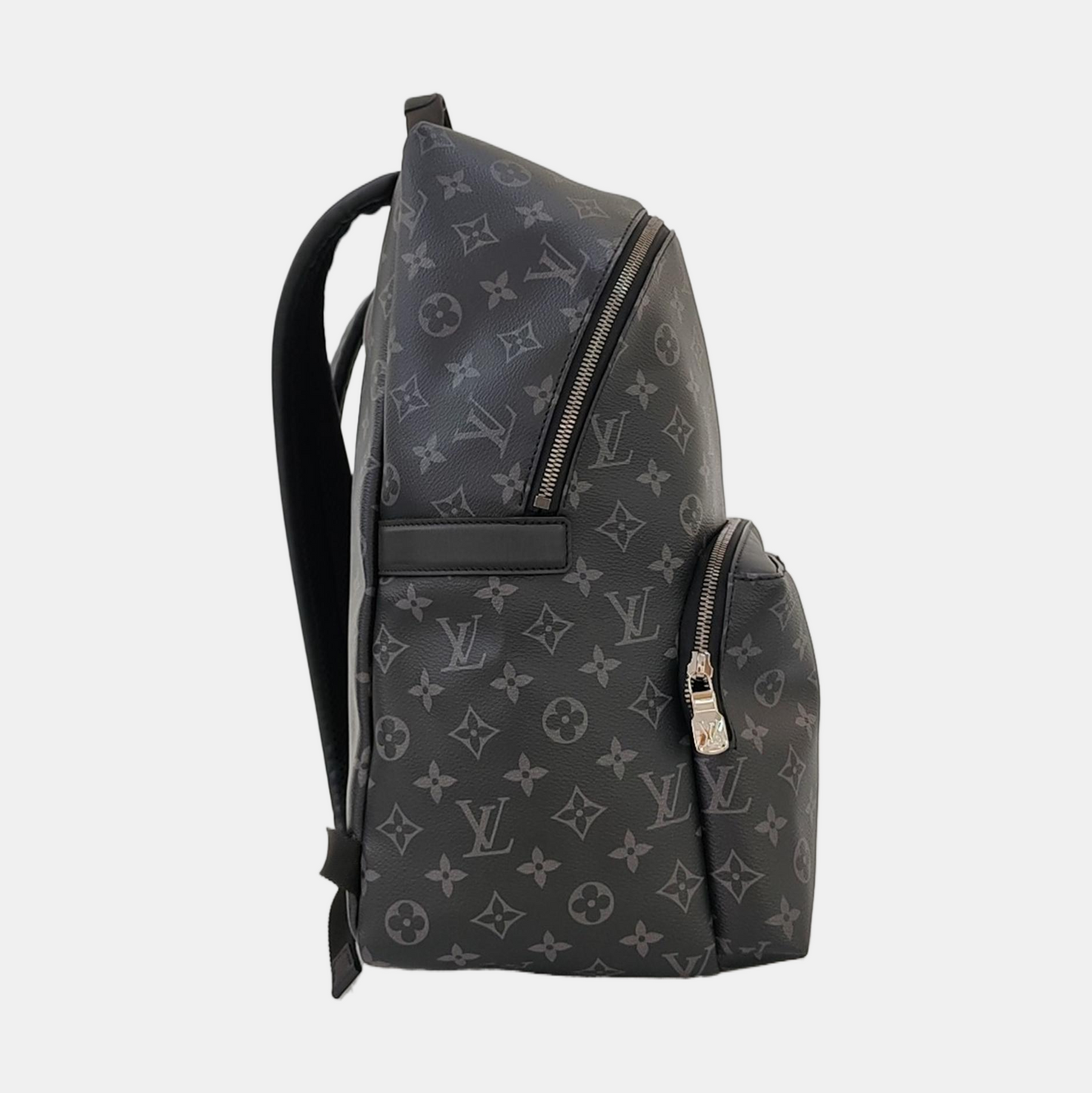 LOUIS VUITTON DISCOVERY Dark Gray Coated Canvas Monogram Print Backpack Tote Bag Silver Hardware-(SKU)-970206573