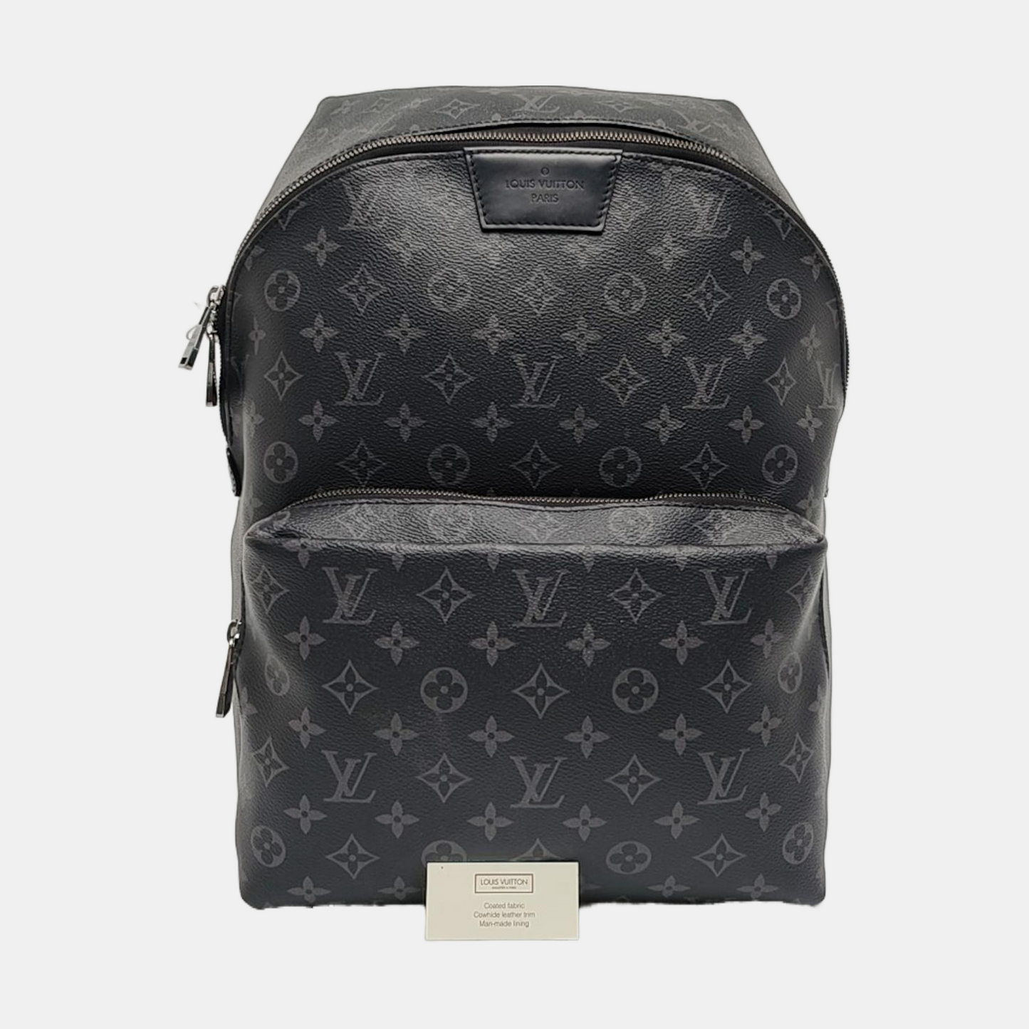 LOUIS VUITTON DISCOVERY Deep Grey Coated Canvas Monogram Printed Backpack, Tote Bag with Silver Hardware-(SKU)-970320410