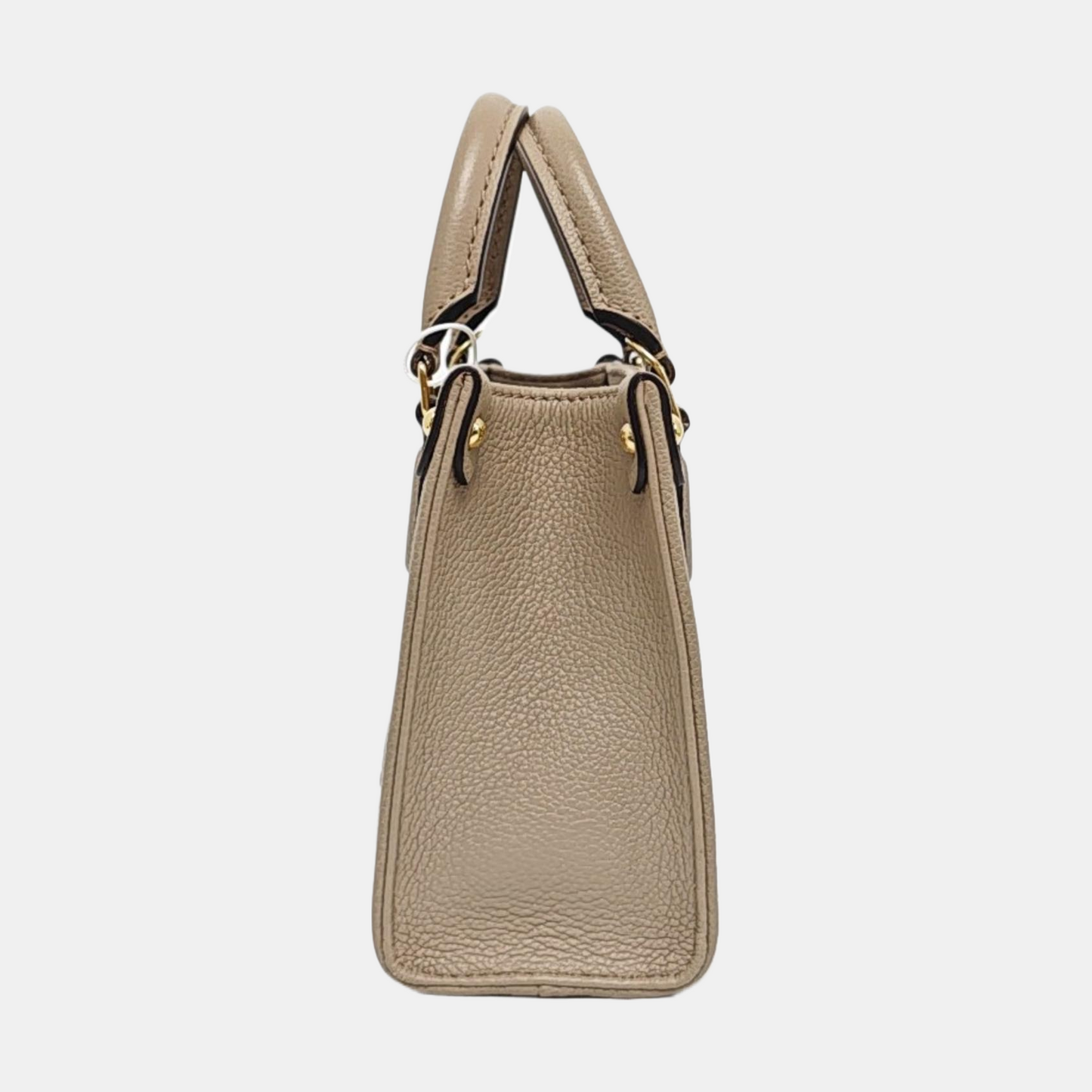 LOUIS VUITTON ONTHEGO BB Elephant Grey Leather Monogram Jungle Bag with Gold Hardware, Detachable Strap-(SKU)-970272031