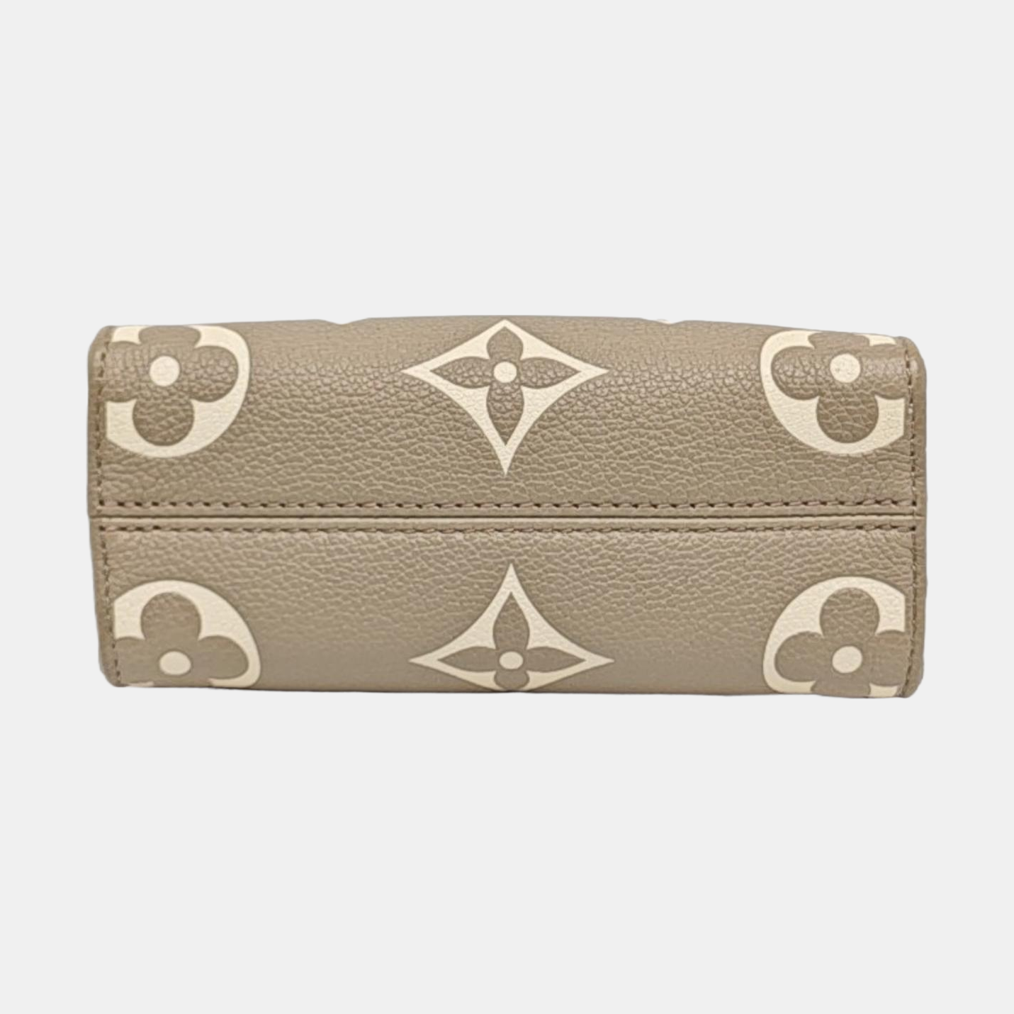 LOUIS VUITTON ONTHEGO BB Elephant Grey Leather Monogram Jungle Bag with Gold Hardware, Detachable Strap-(SKU)-970272031