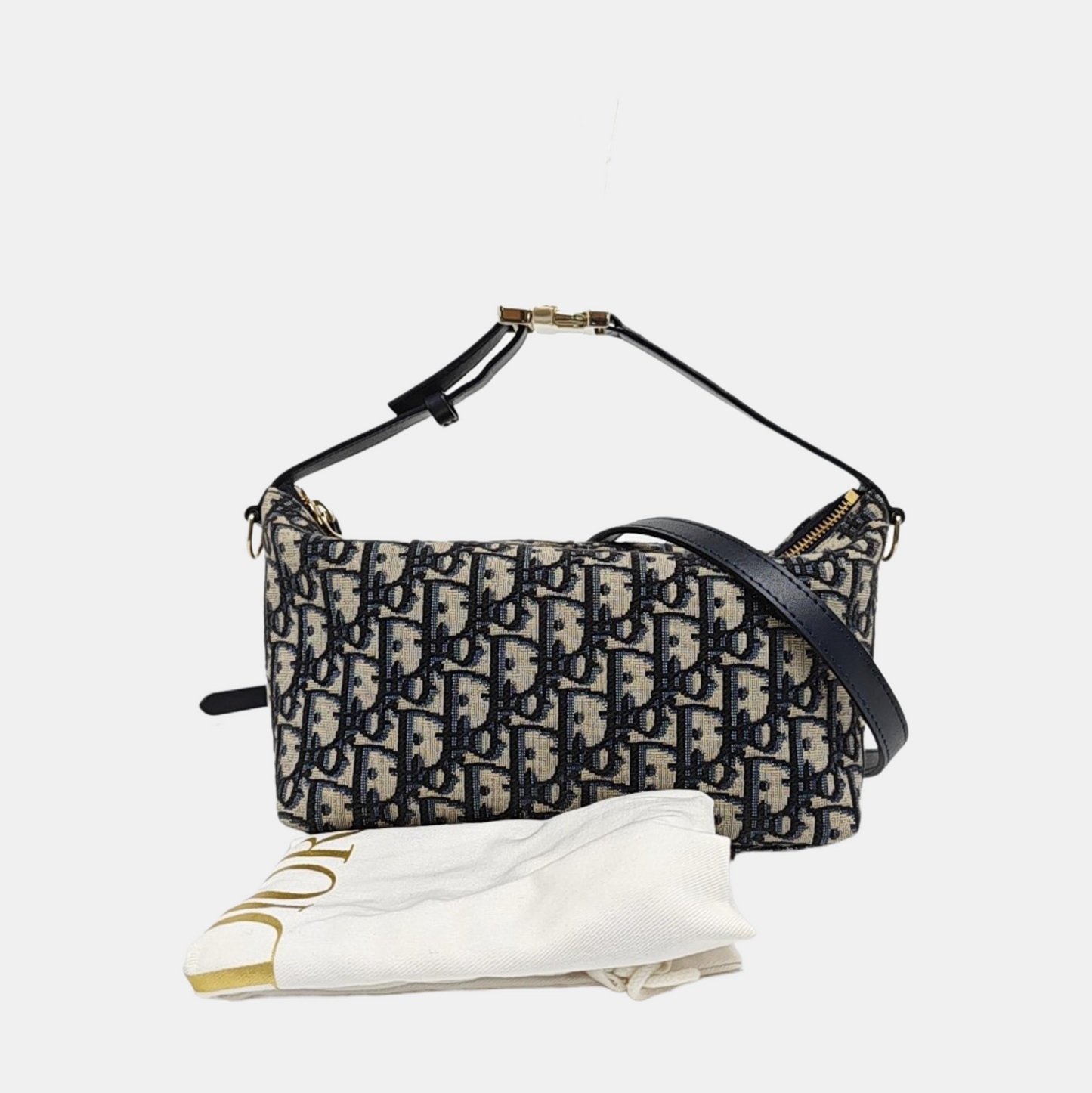 DIOR Diortravel Nomad Medium Grey Canvas Monogram Embroidered Crossbody Bag Tote Bag Golden Hardware-(SKU)-968688987