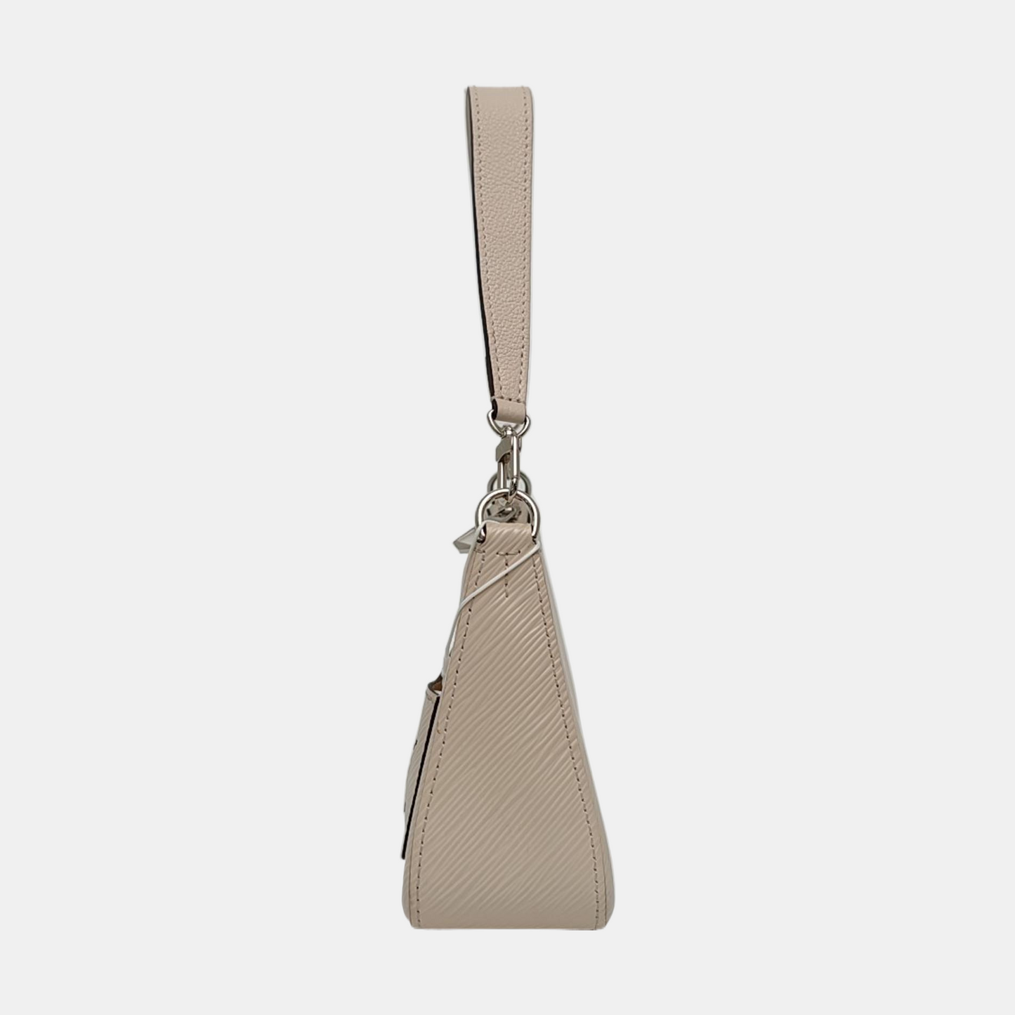 LOUIS VUITTON MARELLE White EPI Calfskin Water Ripple Shoulder Bag with Silver Hardware, 2 Pouches and Detachable Strap-(SKU)-970597498