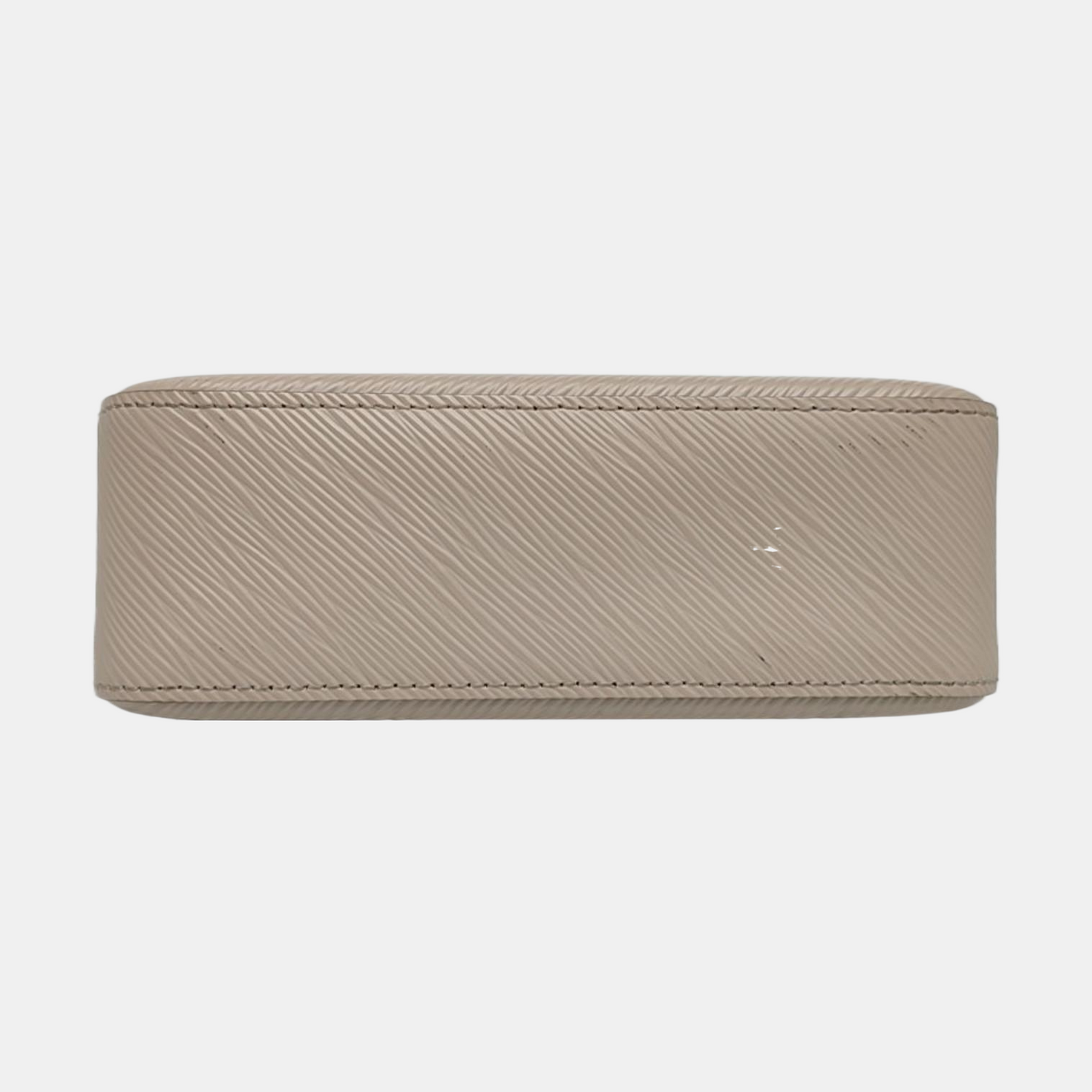LOUIS VUITTON MARELLE White EPI Calfskin Water Ripple Shoulder Bag with Silver Hardware, 2 Pouches and Detachable Strap-(SKU)-970597498