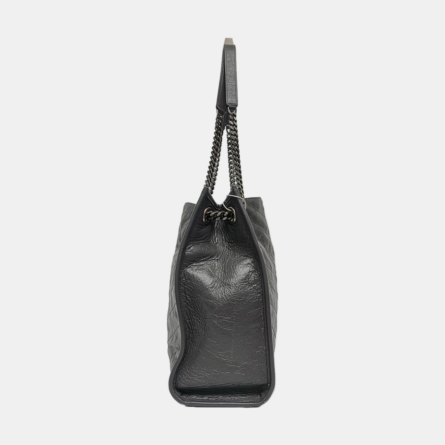YSL NIKI Medium Size Dark Grey CalfskinSingle Shoulder Bag Tote with Palladium Hardware-(SKU)-970510636