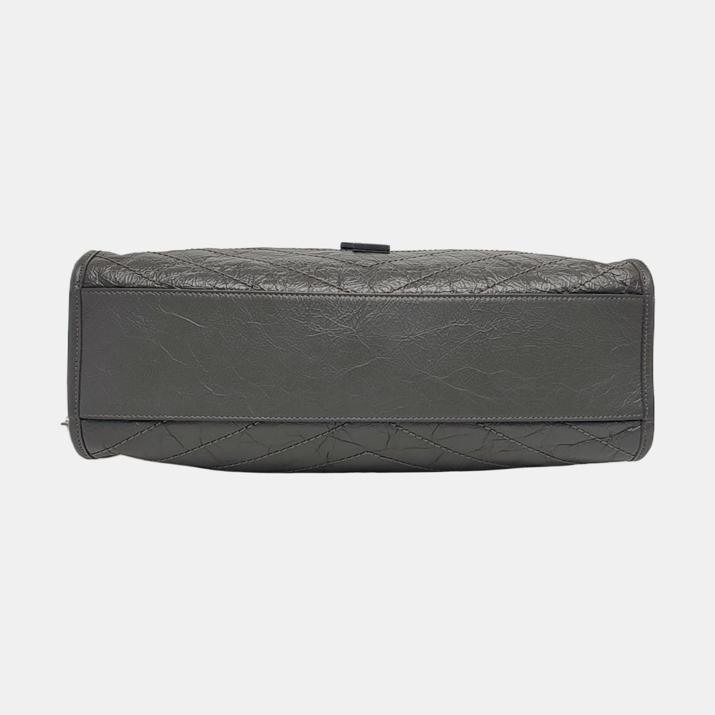 YSL NIKI Medium Size Dark Grey CalfskinSingle Shoulder Bag Tote with Palladium Hardware-(SKU)-970510636