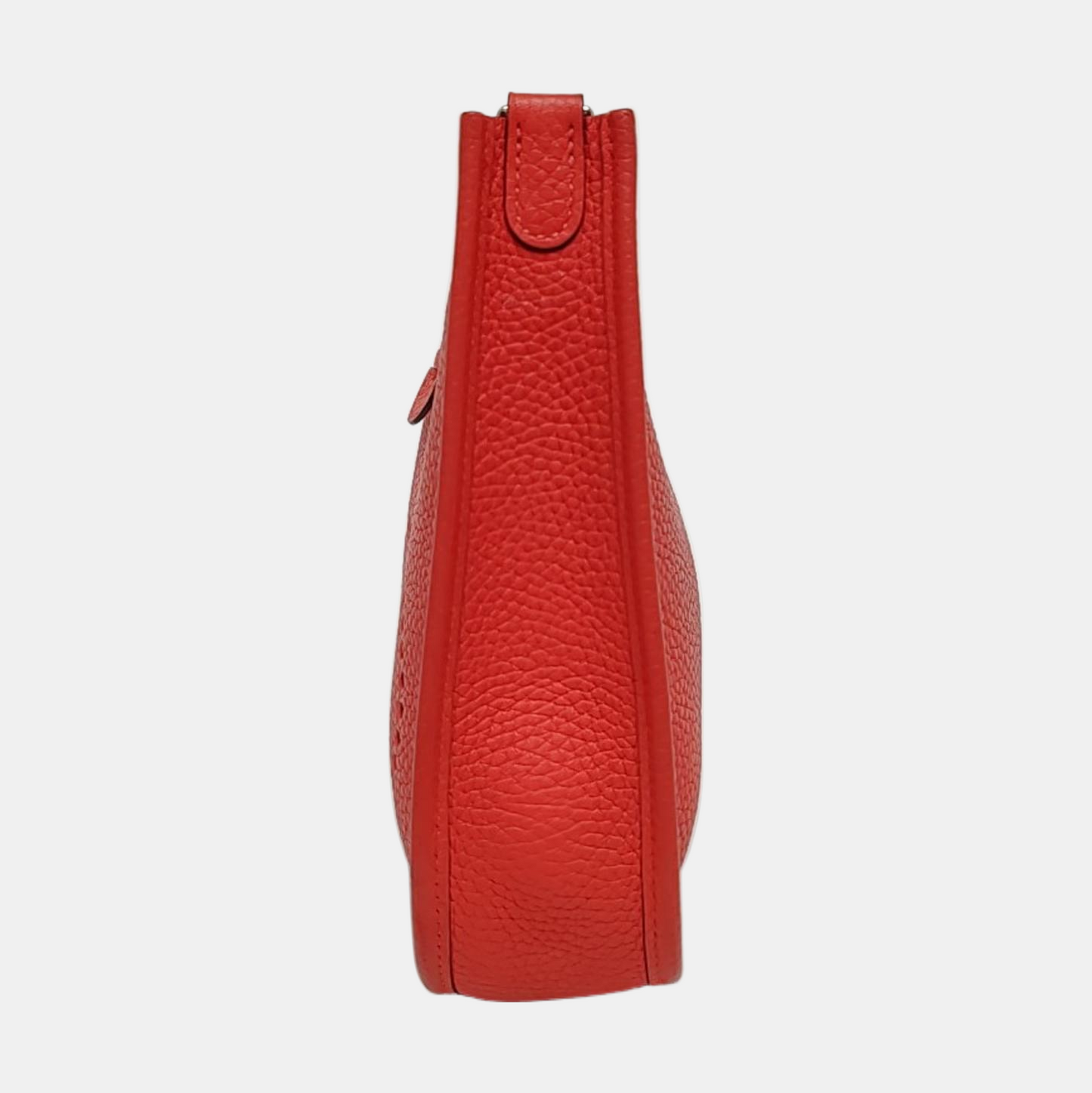 HERMÈS Evelyne TPM Vermilion Clemence Leather Cutout Evelyne Crossbody Shoulder Bag with Removable Strap Gold Hardware C-(SKU)-968761133