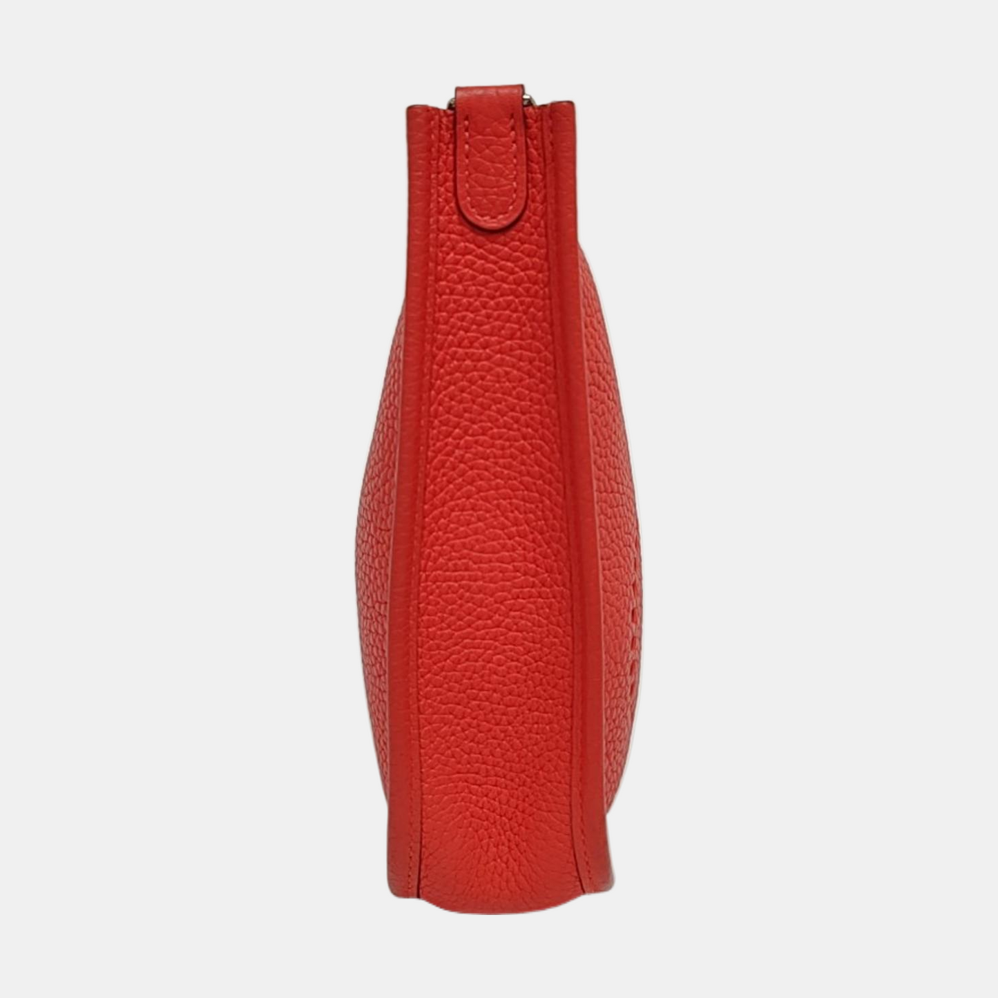 HERMÈS Evelyne TPM Vermilion Clemence Leather Cutout Evelyne Crossbody Shoulder Bag with Removable Strap Gold Hardware C-(SKU)-968761133