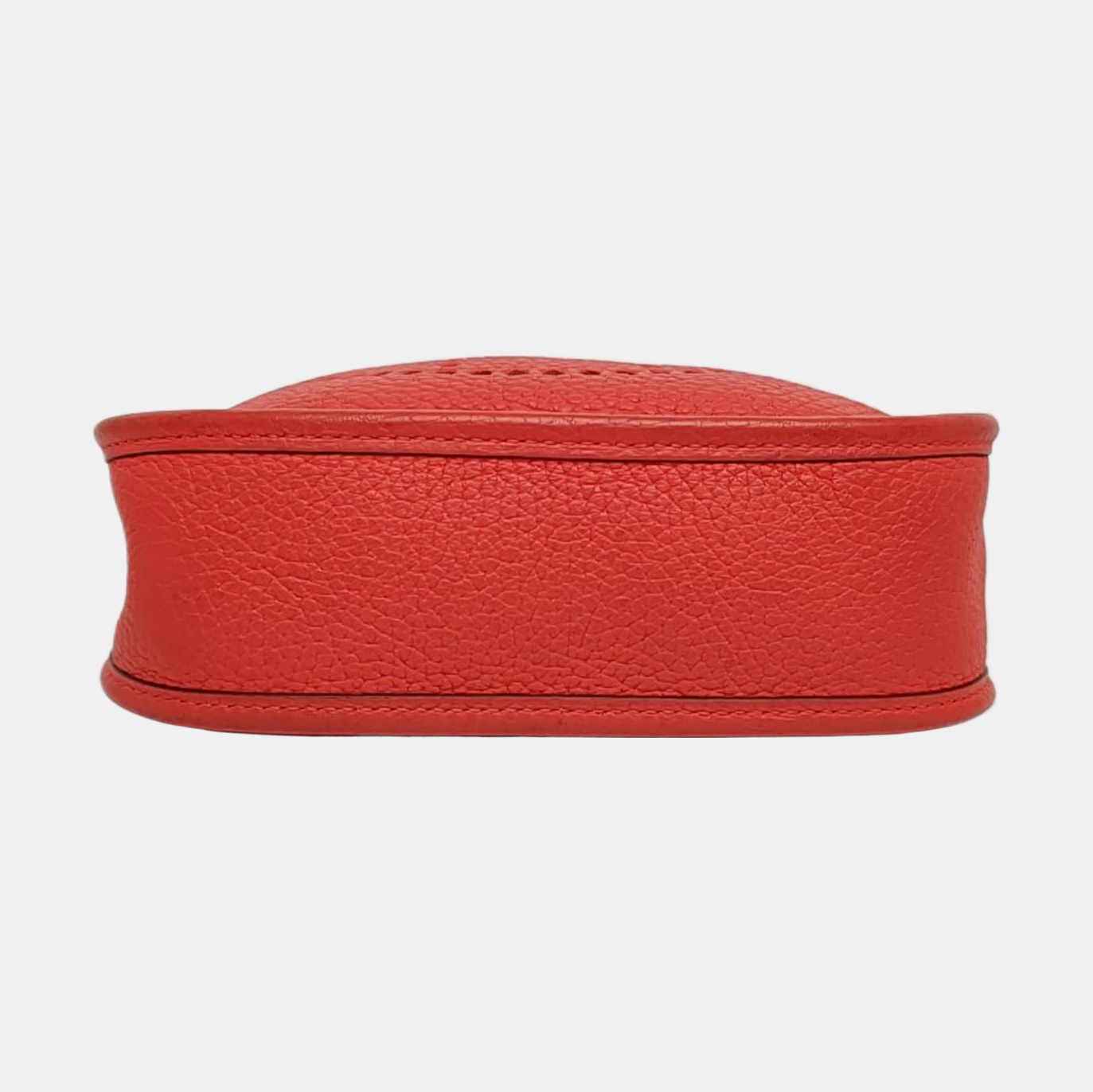 HERMÈS Evelyne TPM Vermilion Clemence Leather Cutout Evelyne Crossbody Shoulder Bag with Removable Strap Gold Hardware C-(SKU)-968761133