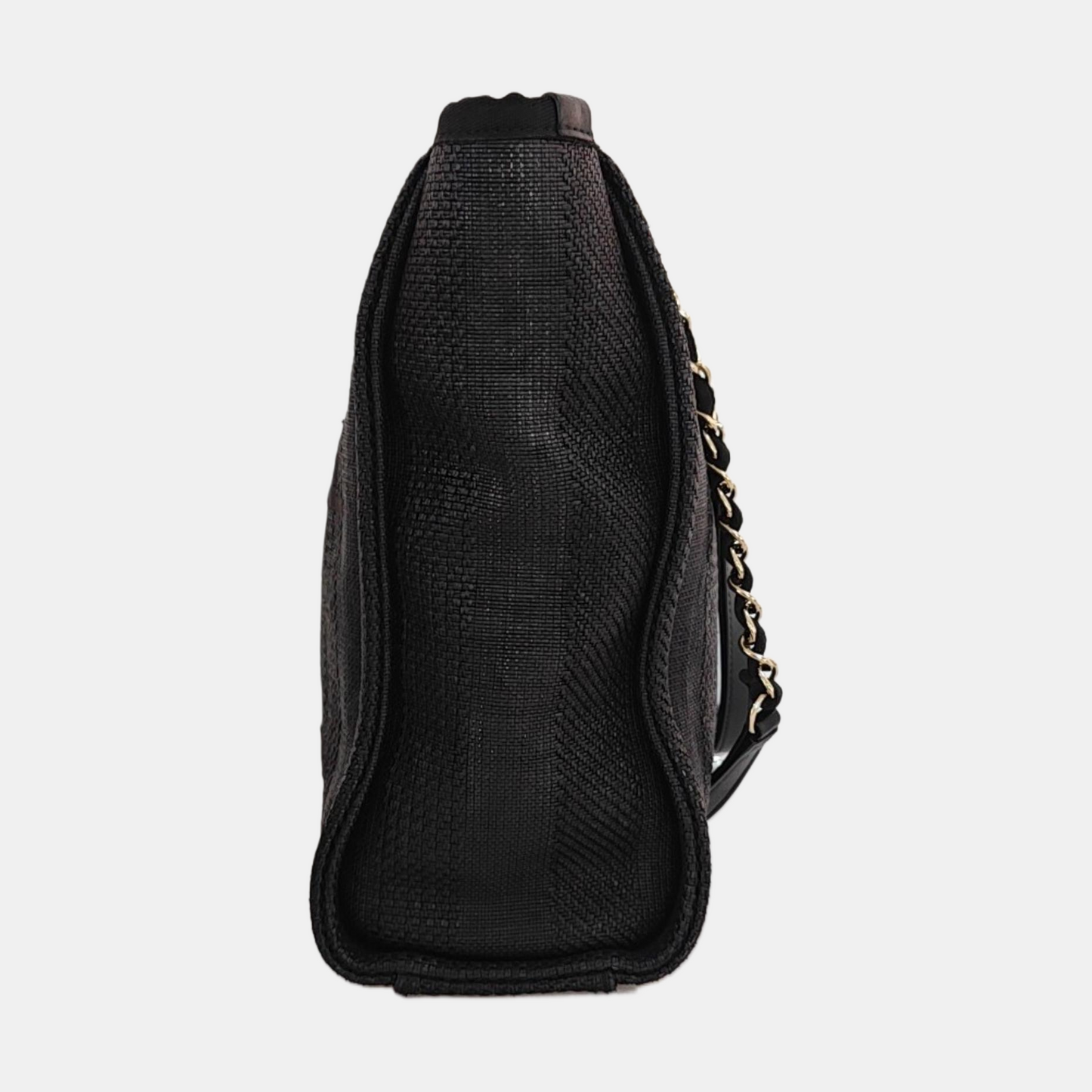 CHANEL DEAUVILLE Black Canvas Single Shoulder Bag Gold Hardware 29 Clasp-(SKU)-970344417