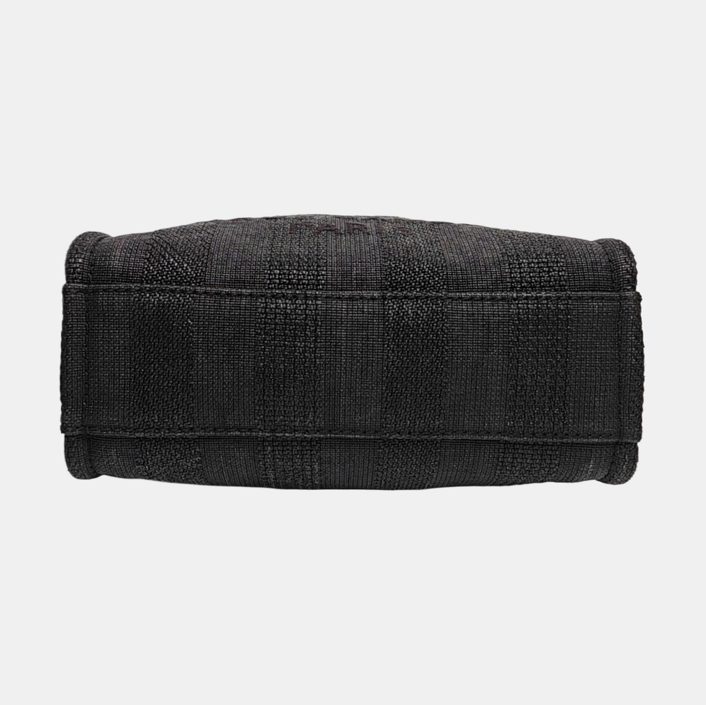 CHANEL DEAUVILLE Black Canvas Single Shoulder Bag Gold Hardware 29 Clasp-(SKU)-970344417