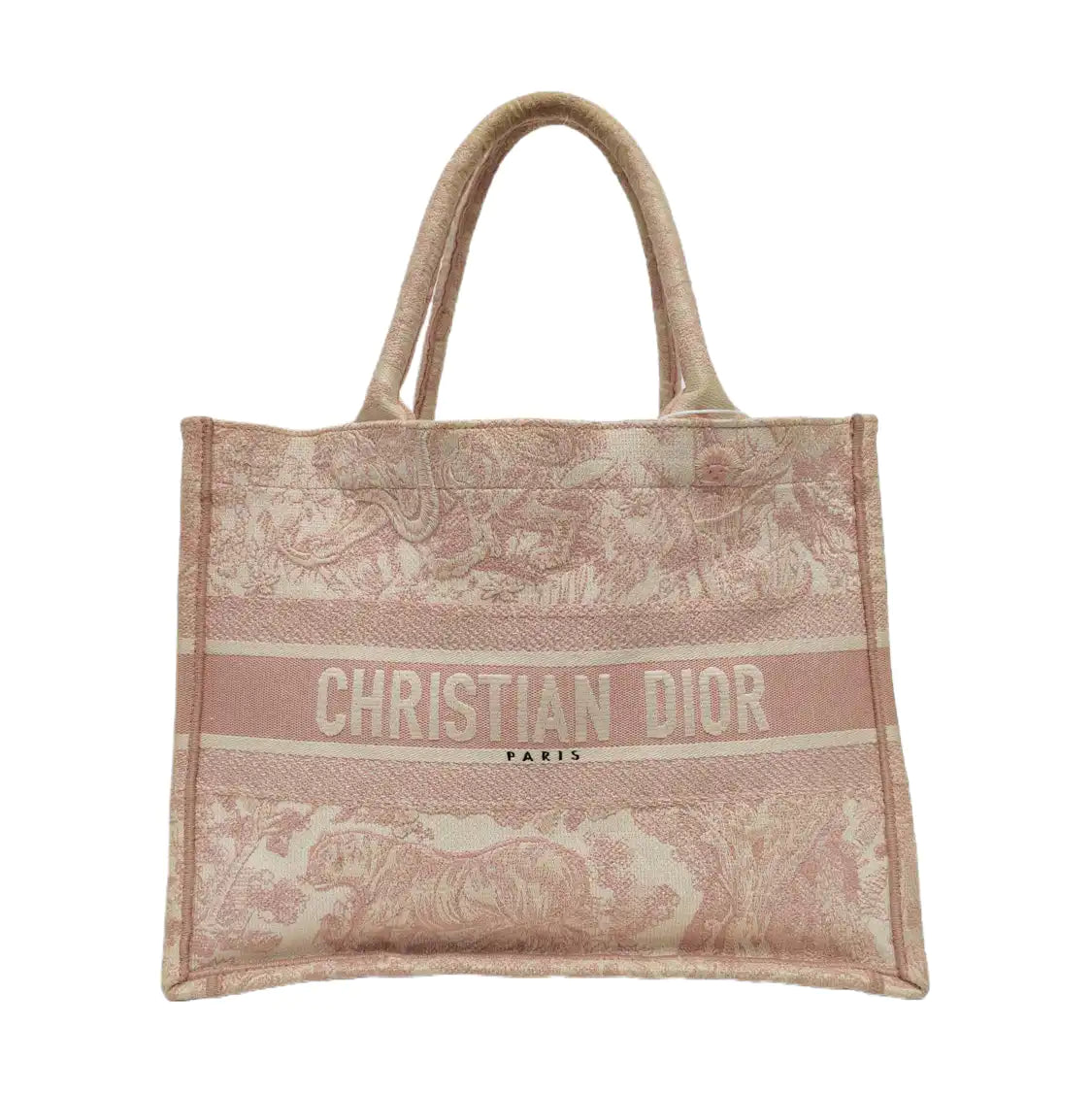 DIOR Book Tote Medium Pink Canvas Embroidered Handbag-(SKU)-970739916