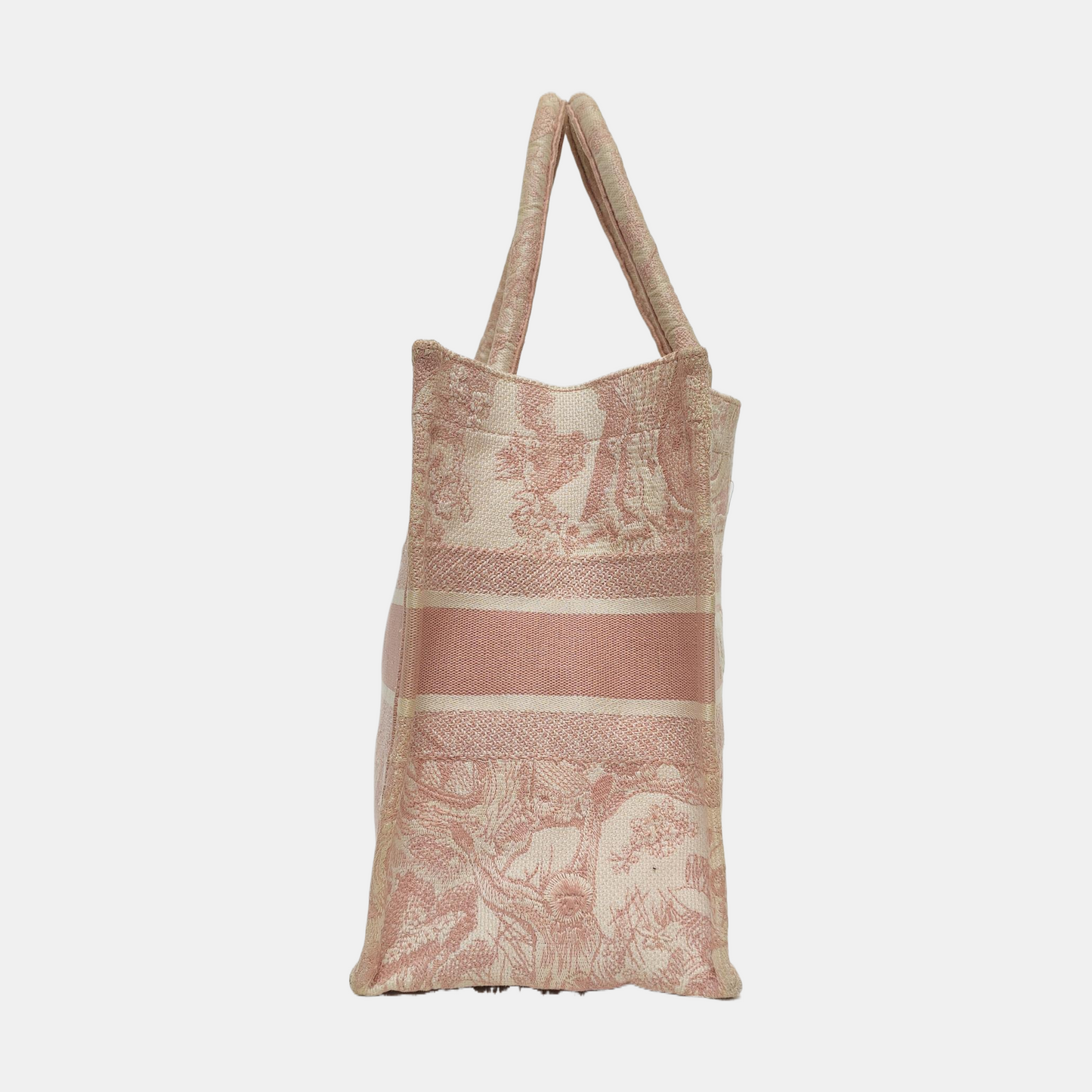 DIOR Book Tote Medium Pink Canvas Embroidered Handbag-(SKU)-970739916