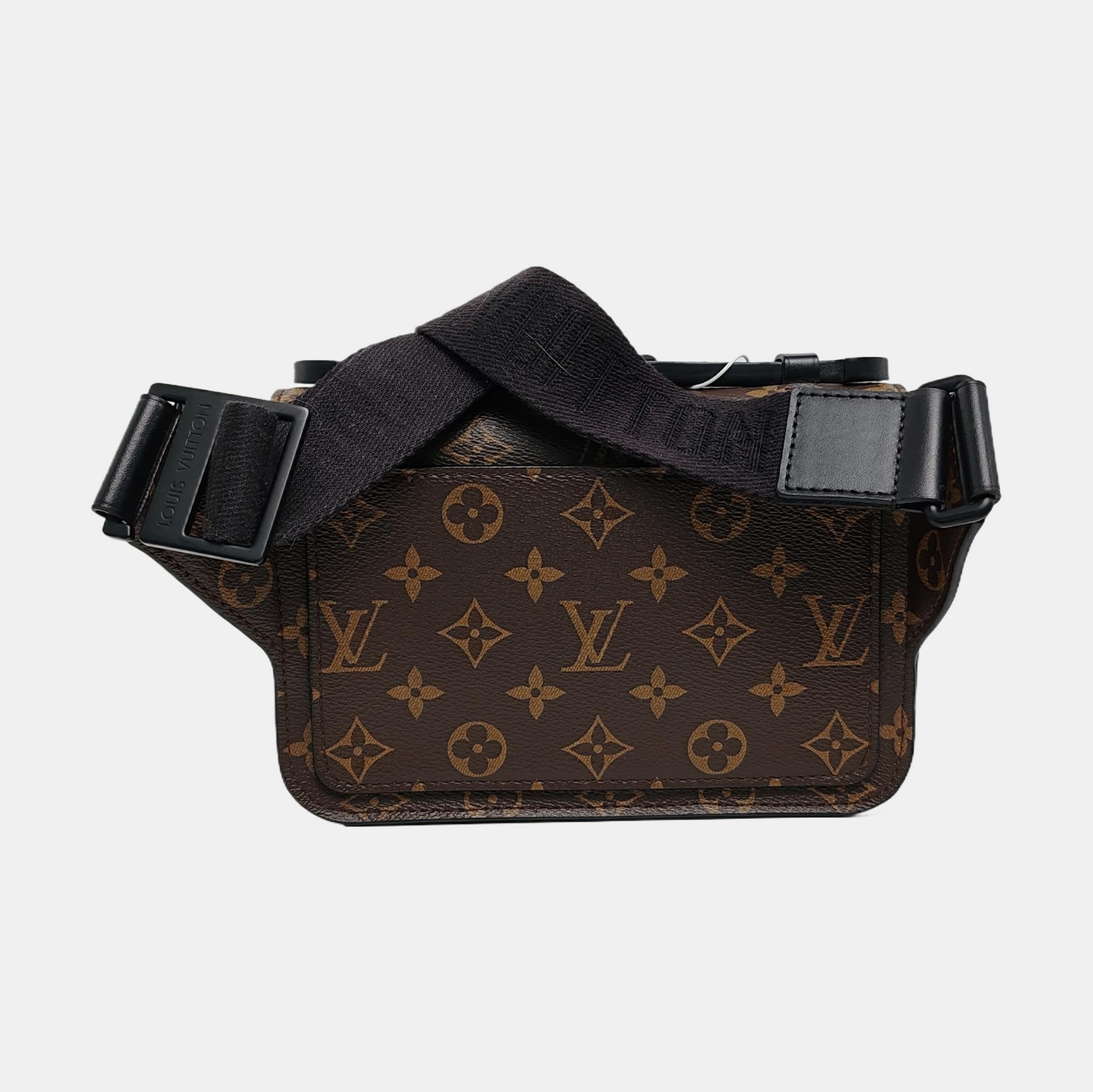 LOUIS VUITTON S LOCK Brown Coated Canvas Monogram Waist Bag with Black Hardware-(SKU)-970661468