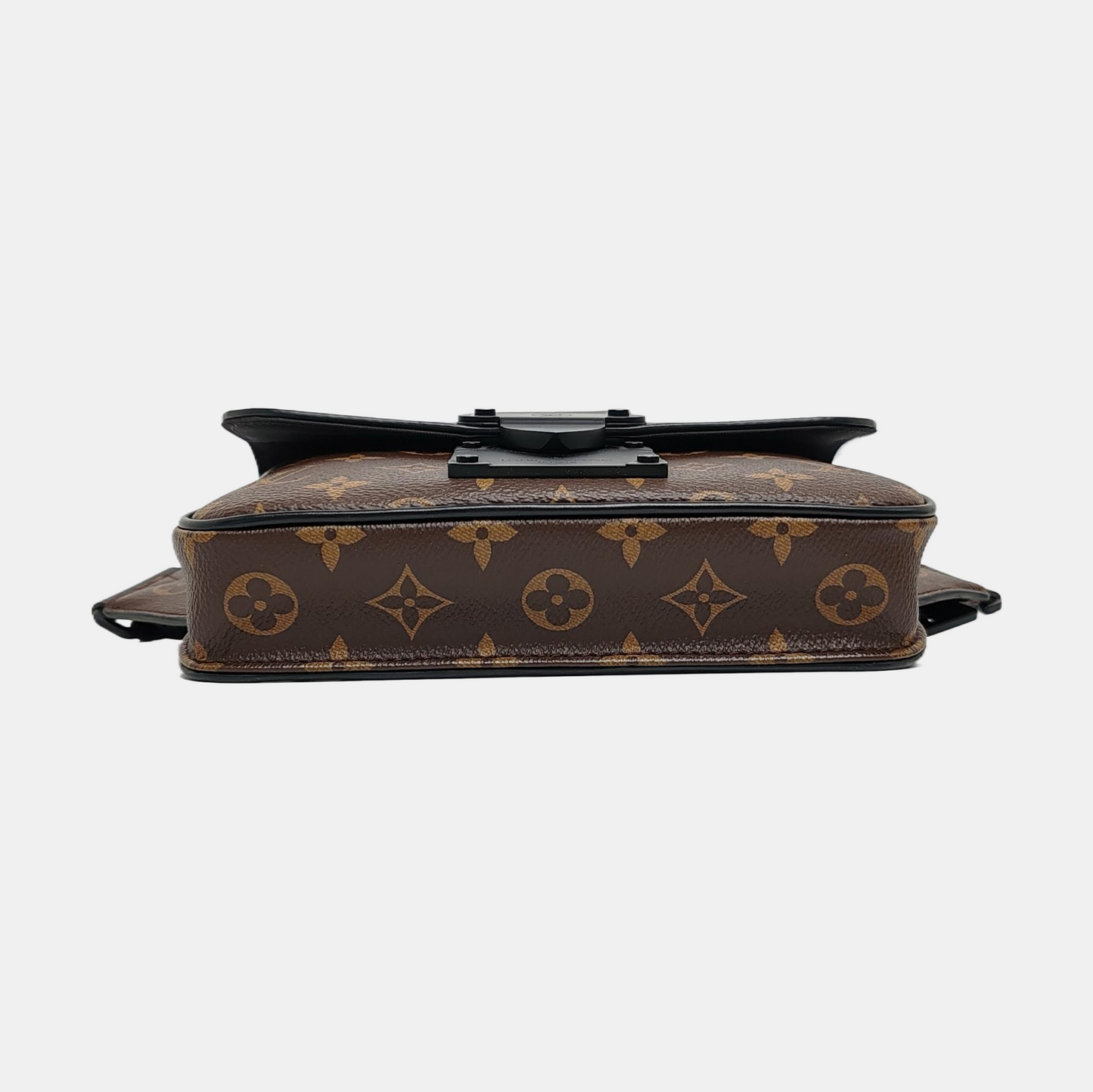 LOUIS VUITTON S LOCK Brown Coated Canvas Monogram Waist Bag with Black Hardware-(SKU)-970661468