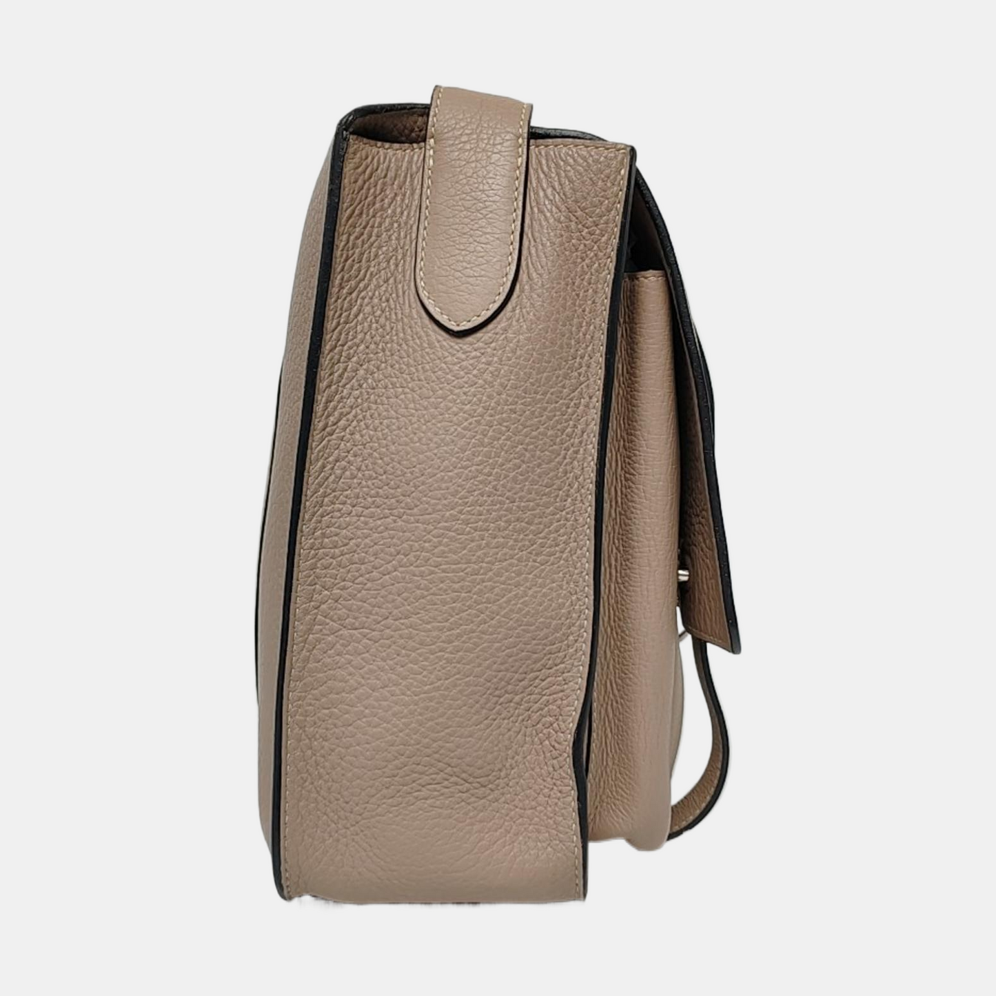 HERMÈS Steve Dove Gray Clemence Calfskin Single Shoulder Bag Crossbody Bag Silver Hardware 🄻-(SKU)-970550032