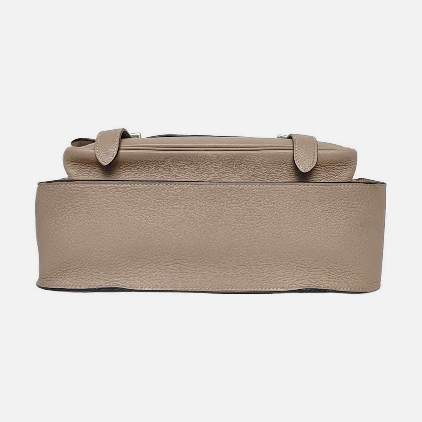 HERMÈS Steve Dove Gray Clemence Calfskin Single Shoulder Bag Crossbody Bag Silver Hardware 🄻-(SKU)-970550032