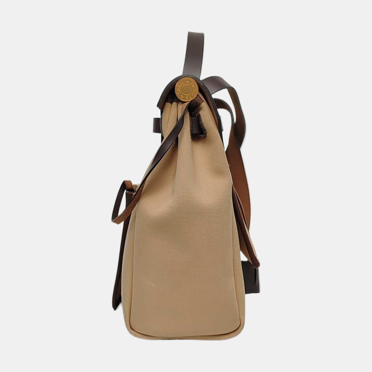HERMÈS Herbag 31 Trench Coat Colored Canvas Crossbody Bag Handbag Shoulder Bag Golden Hardware U Engraving Accessories Included-(SKU)-970753287